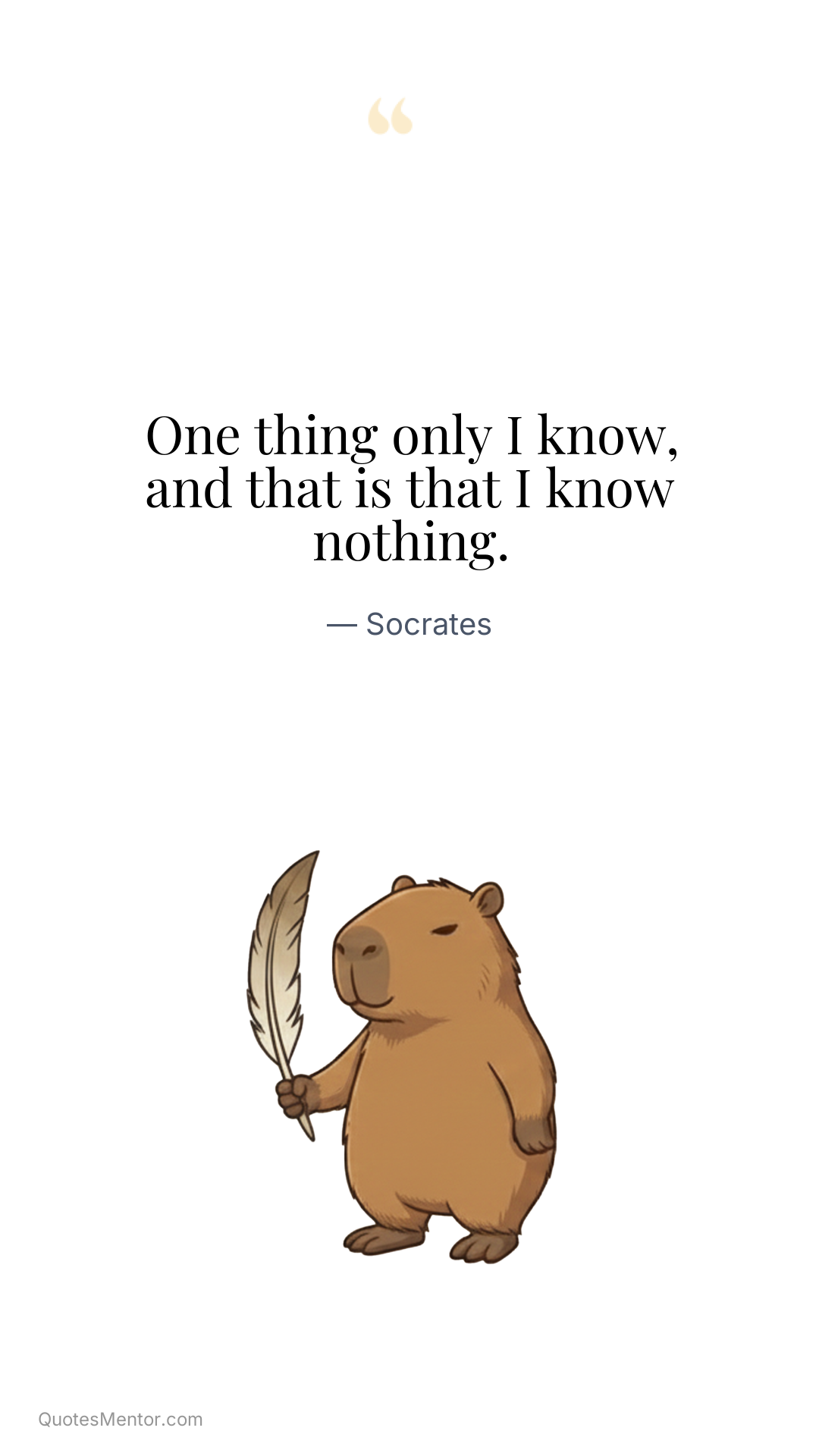 One thing only I know, and that is that I know nothing. - Socrates