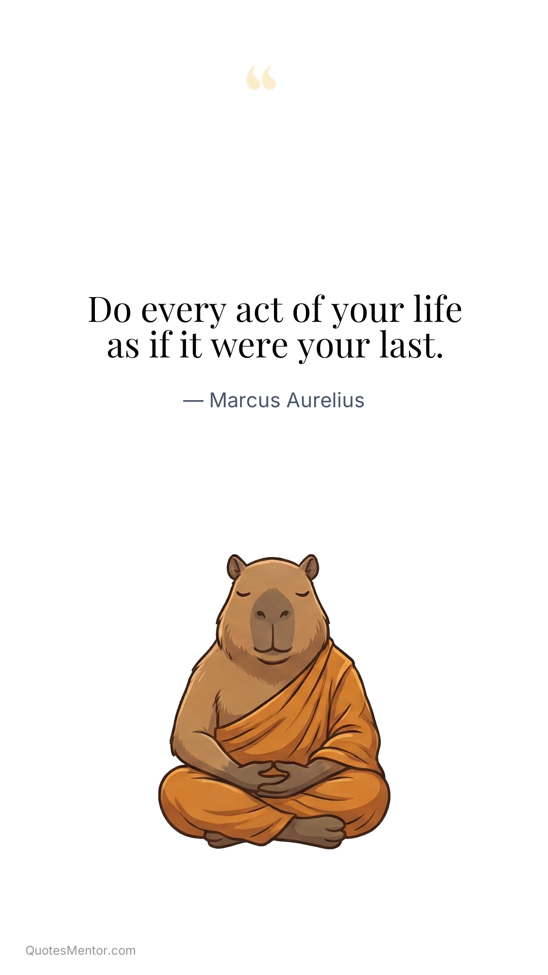 Do every act of your life as if it were your last. - Marcus Aurelius