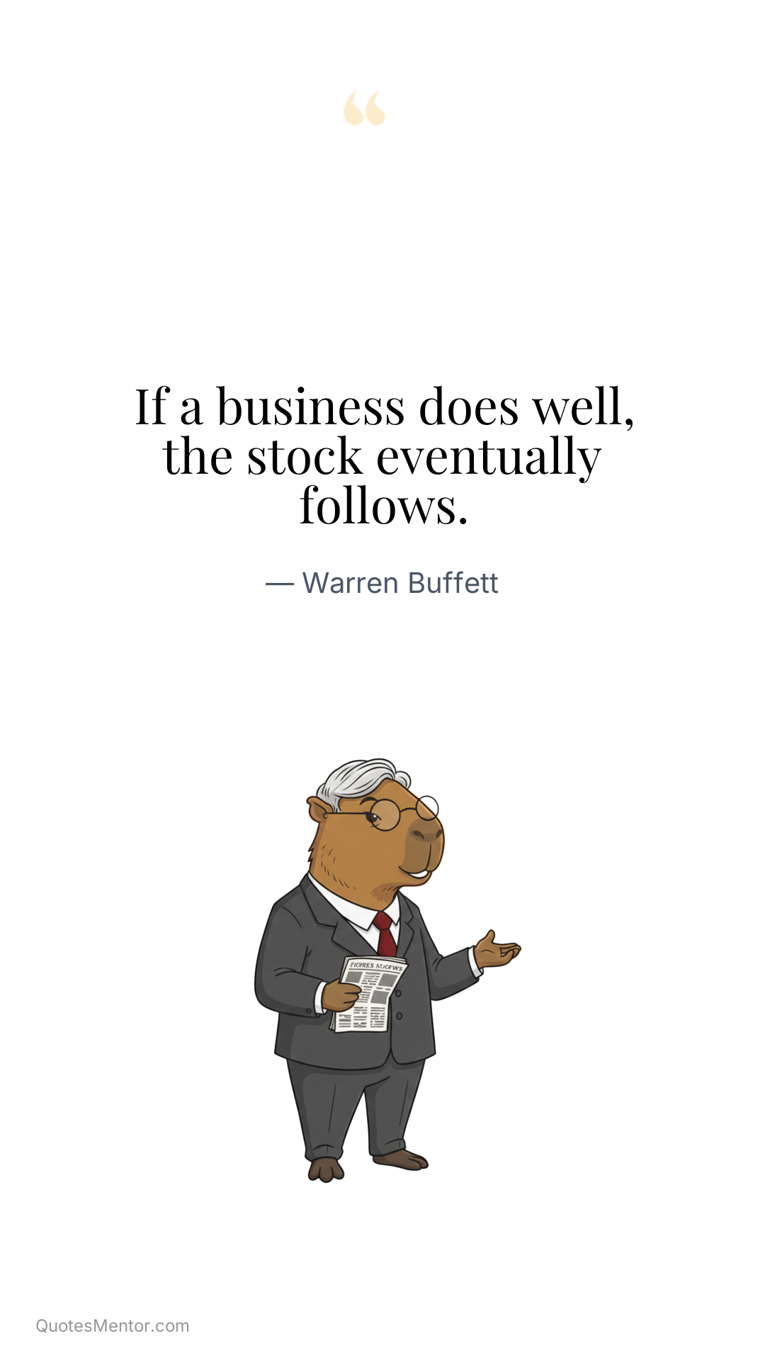If a business does well, the stock eventually follows. - Warren Buffett
