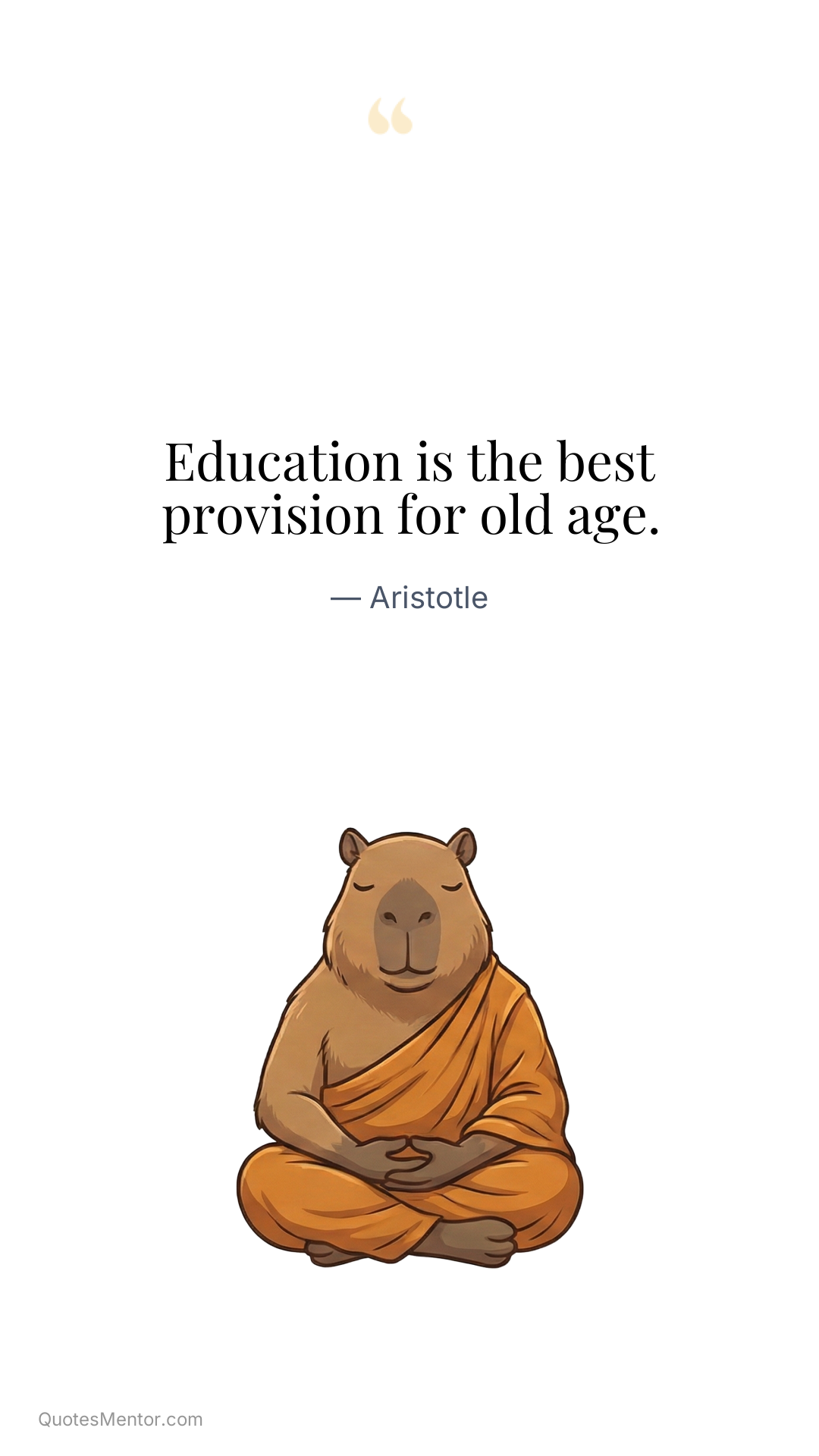 Education is the best provision for old age. - Aristotle
