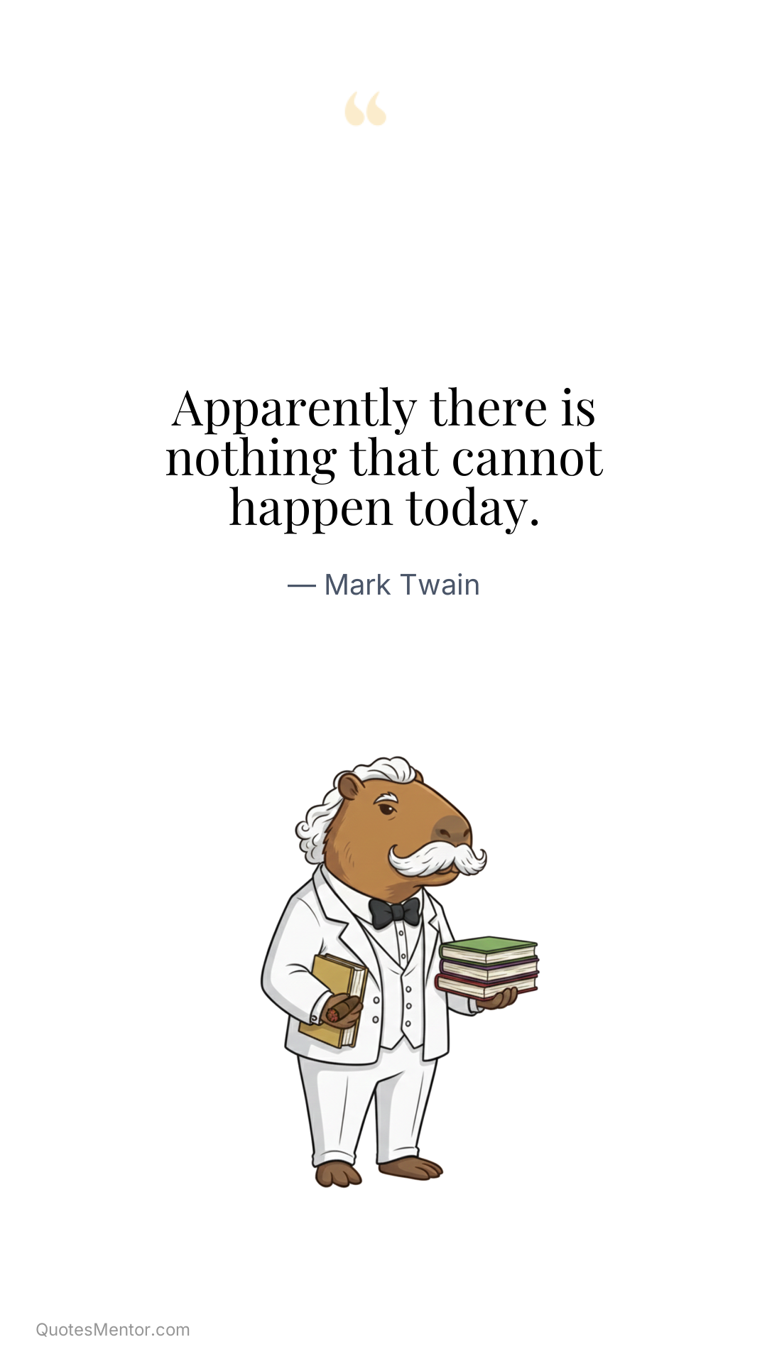 Apparently there is nothing that cannot happen today. - Mark Twain