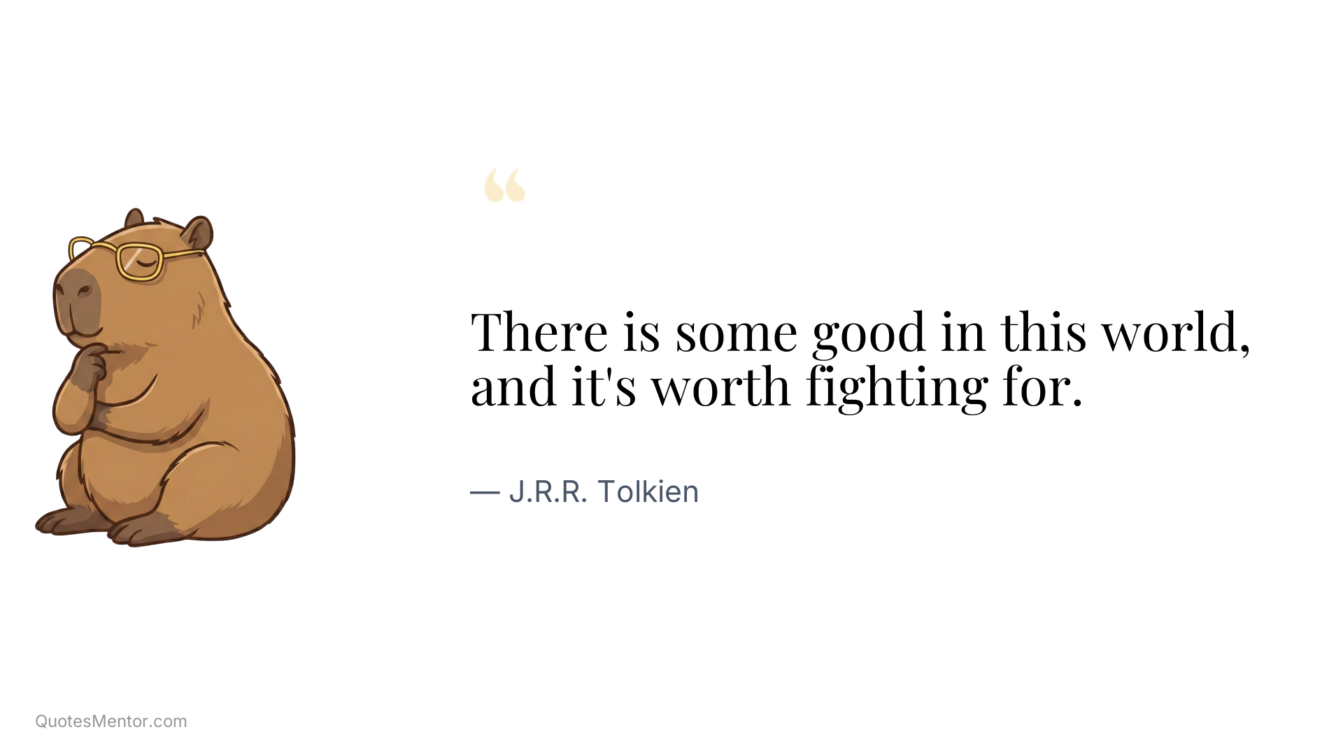 There is some good in this world, and it's worth fighting for. - J.R.R. Tolkien