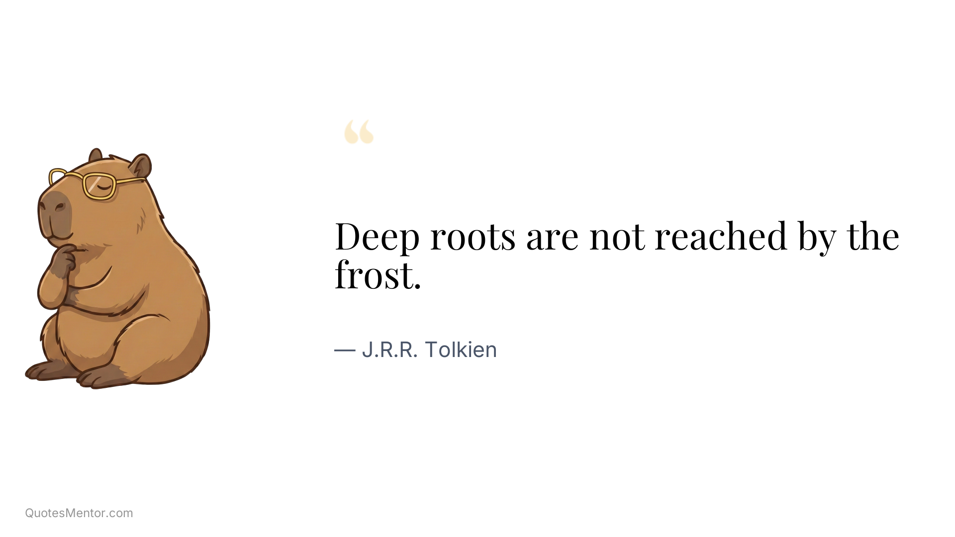 Deep roots are not reached by the frost. - J.R.R. Tolkien