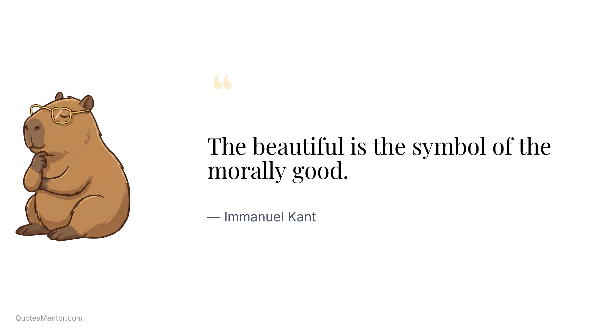 The beautiful is the symbol of the morally good. - Immanuel Kant