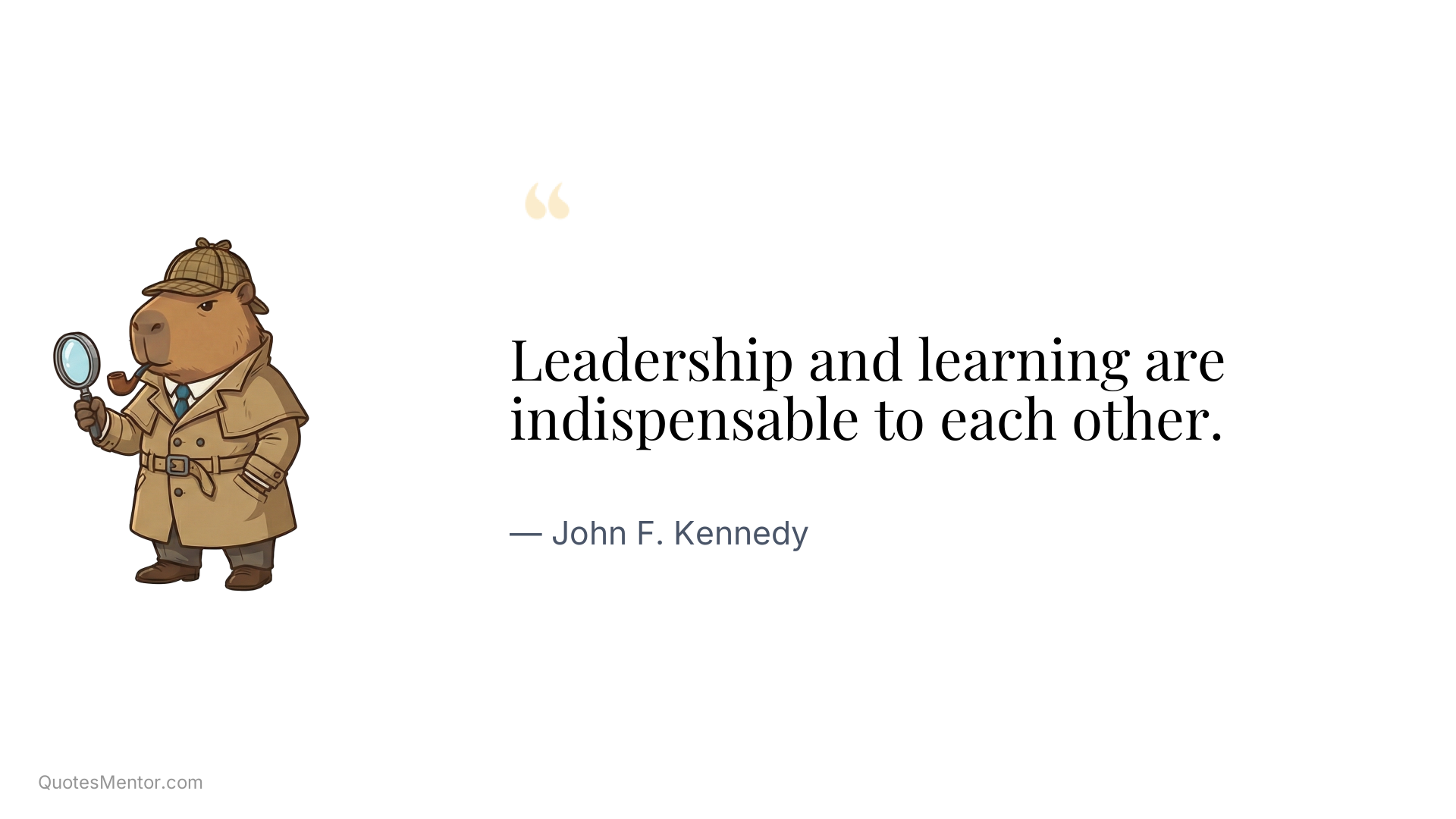 Leadership and learning are indispensable to each other. - John F. Kennedy