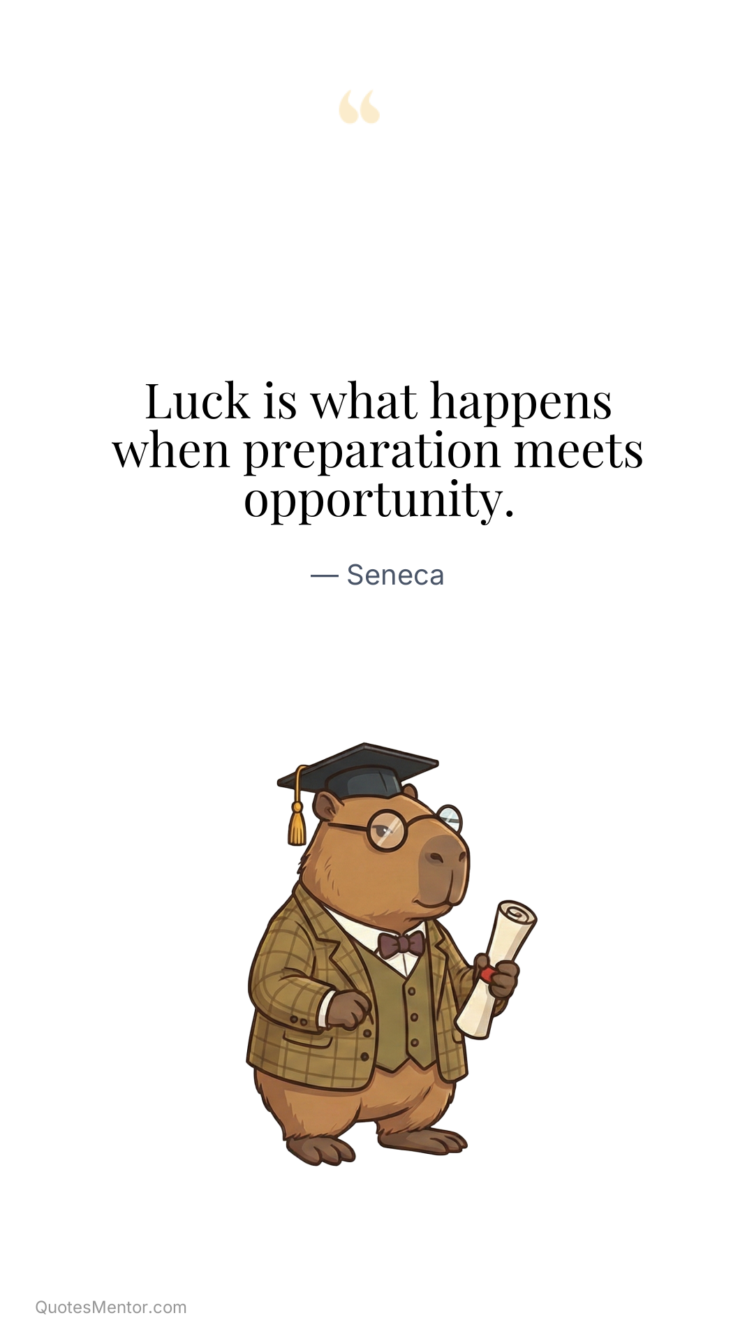 Luck is what happens when preparation meets opportunity. - Seneca