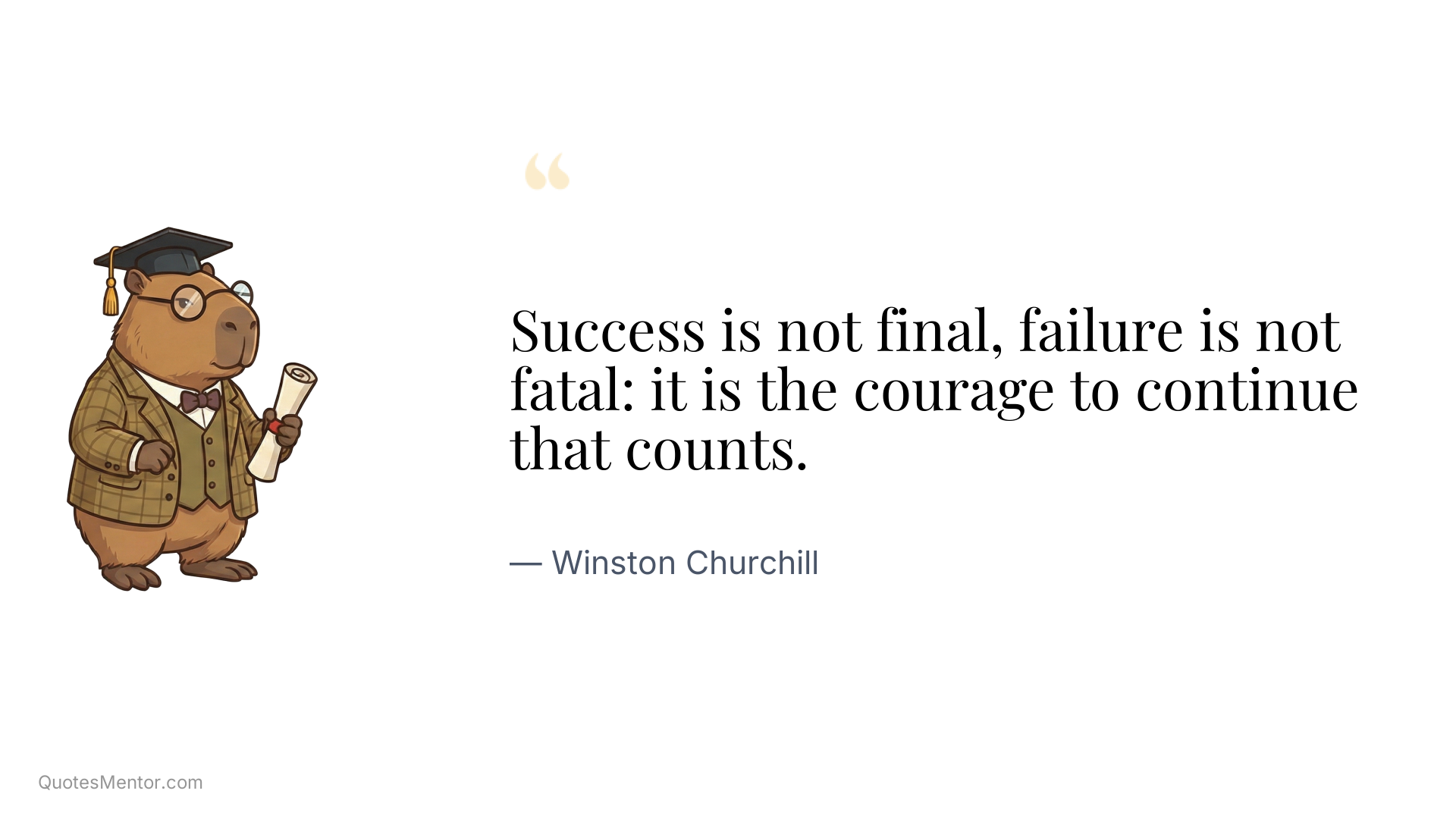 Success is not final, failure is not fatal: it is the courage to continue that counts. - Winston Churchill