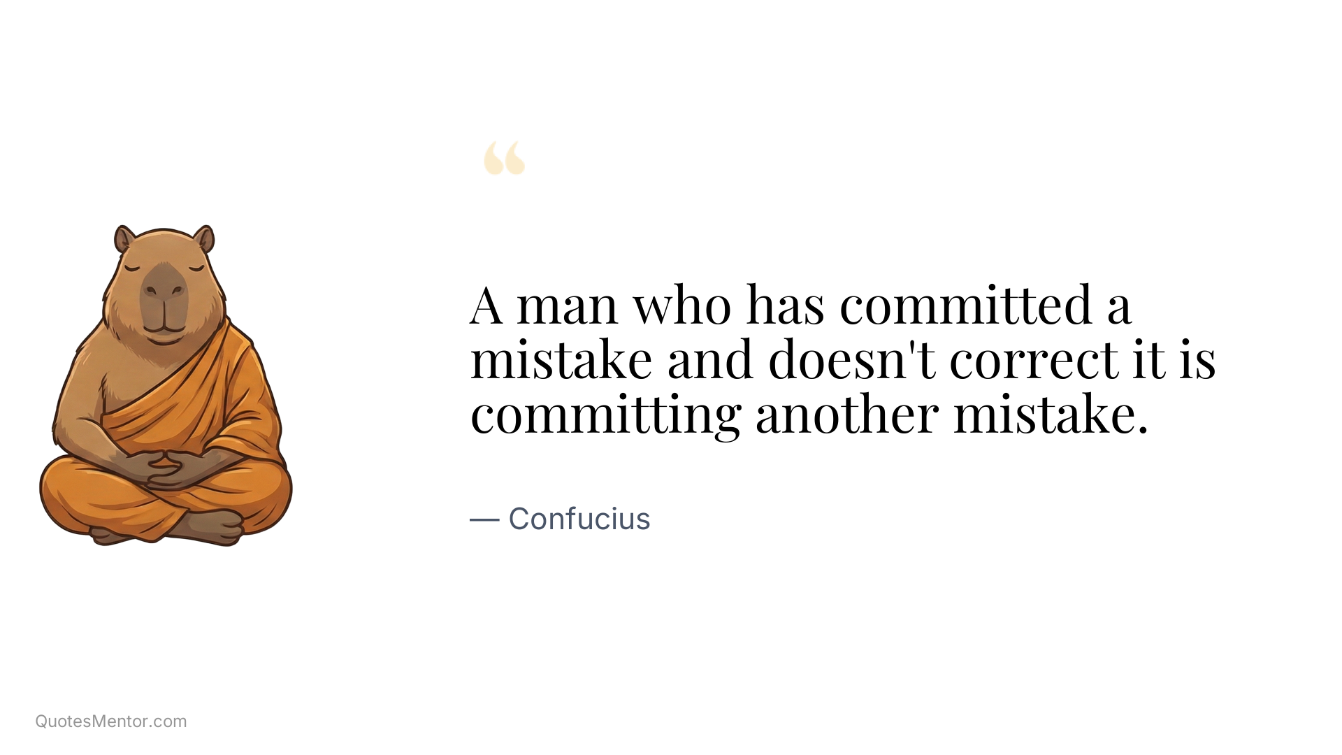 A man who has committed a mistake and doesn't correct it is committing another mistake. - Confucius