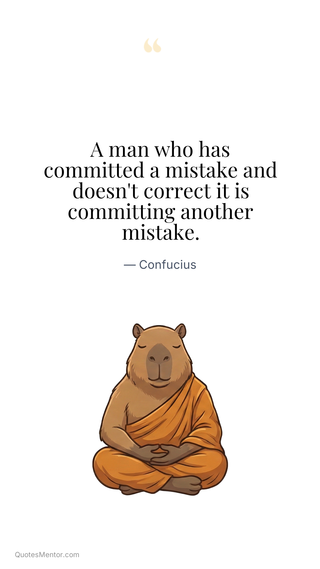 A man who has committed a mistake and doesn't correct it is committing another mistake. - Confucius