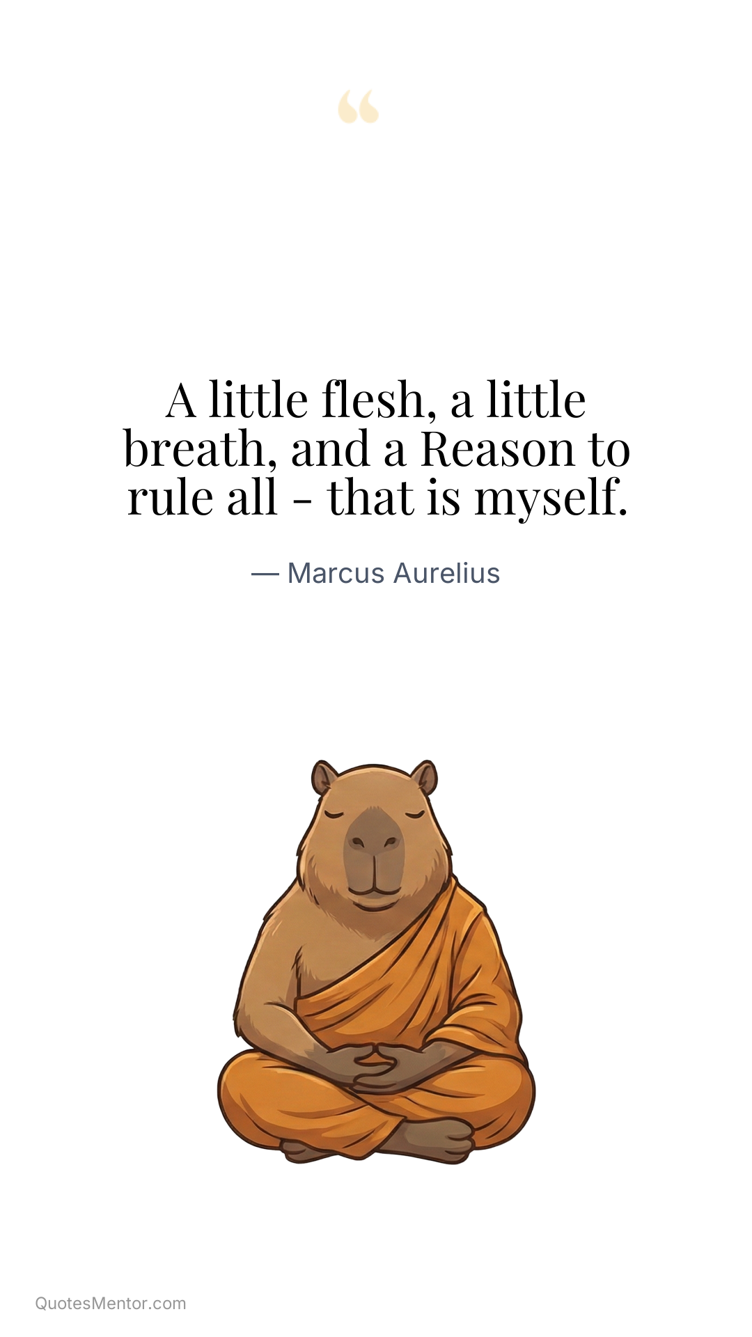 A little flesh, a little breath, and a Reason to rule all - that is myself. - Marcus Aurelius