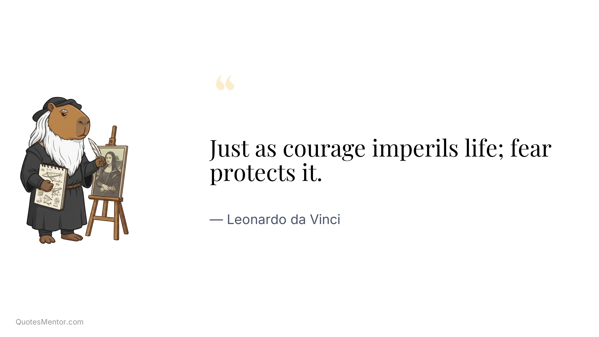 Just as courage imperils life; fear protects it. - Leonardo da Vinci