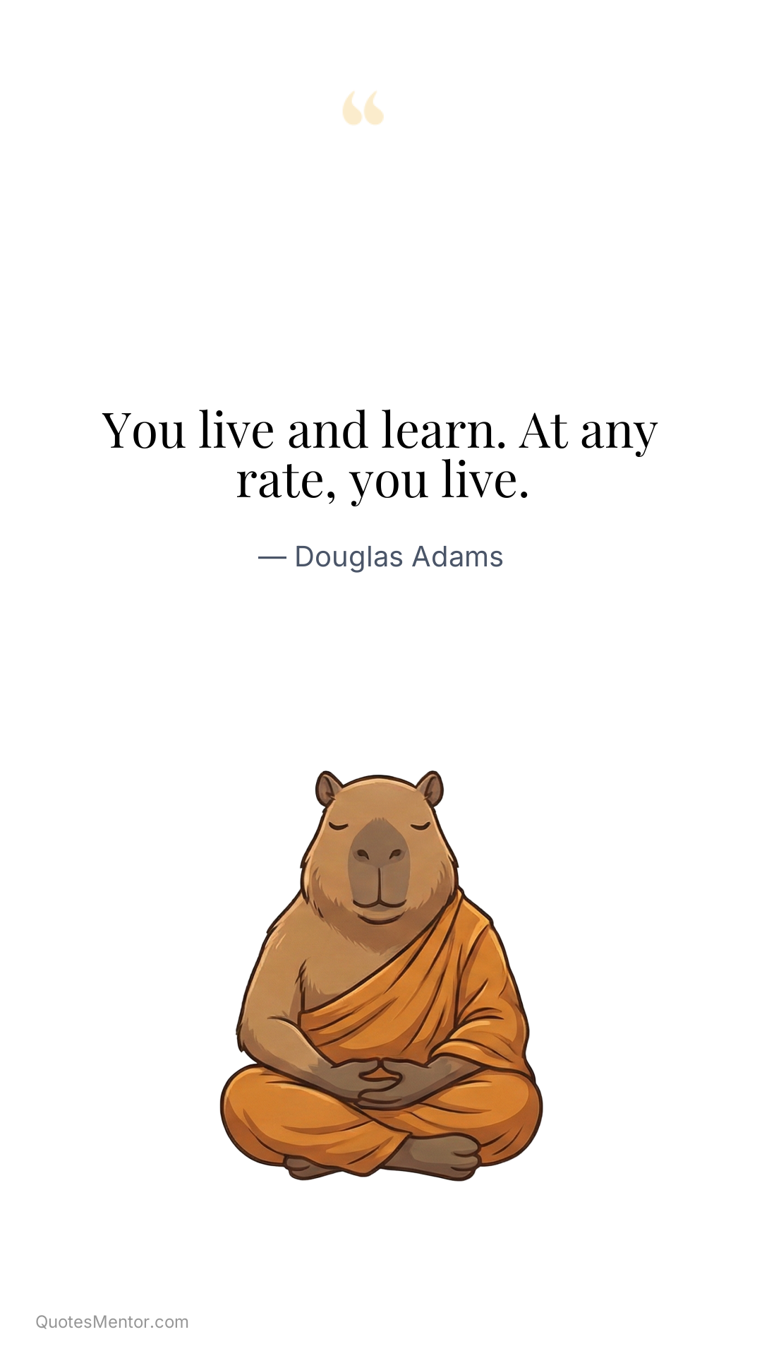 You live and learn. At any rate, you live. - Douglas Adams