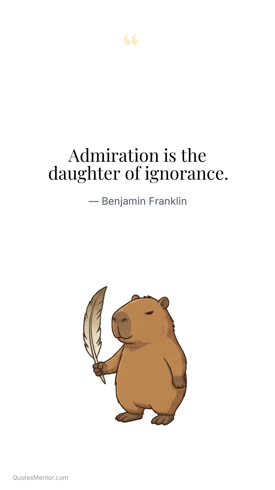 Admiration is the daughter of ignorance. - Benjamin Franklin
