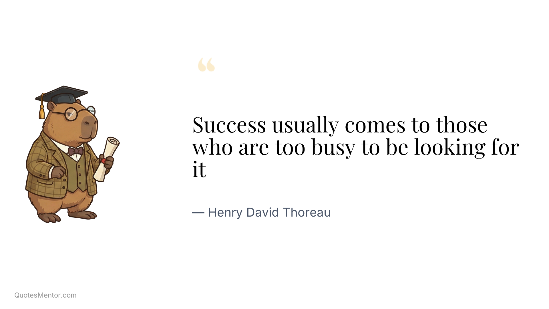 Success usually comes to those who are too busy to be looking for it - Henry David Thoreau
