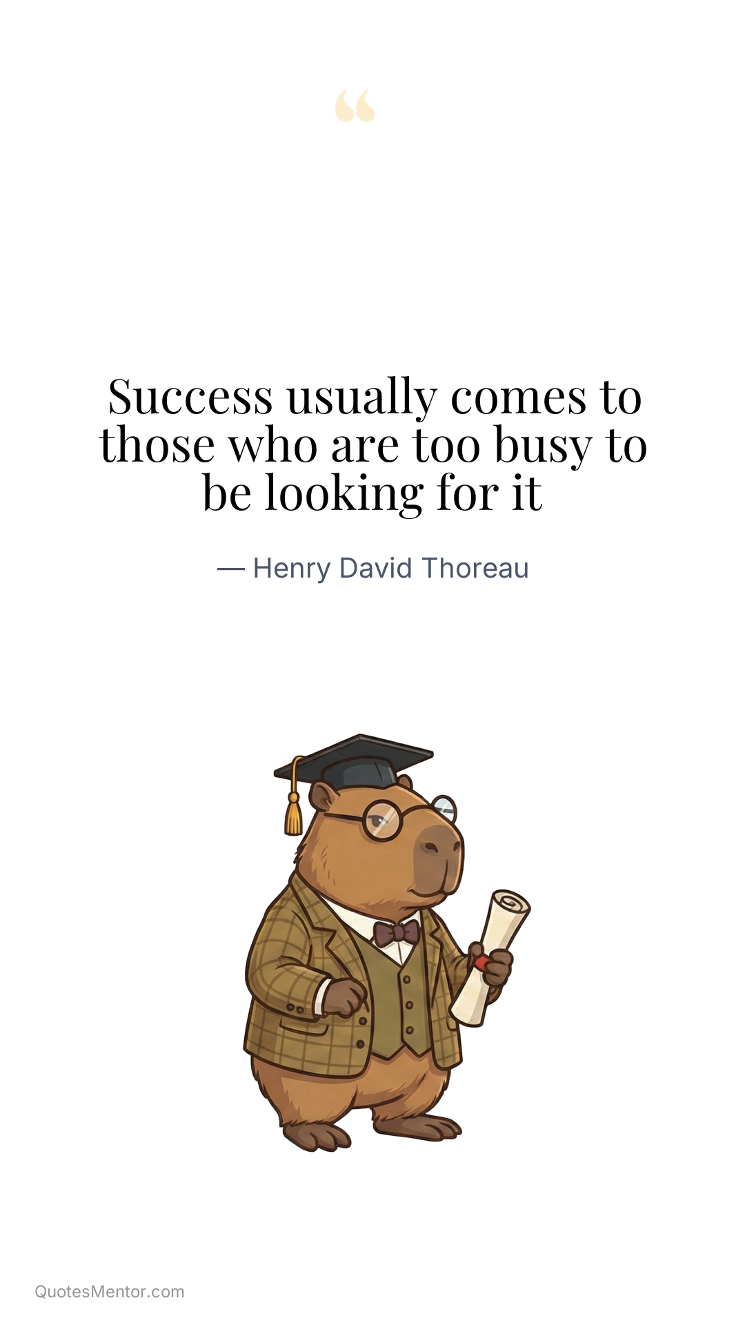 Success usually comes to those who are too busy to be looking for it - Henry David Thoreau
