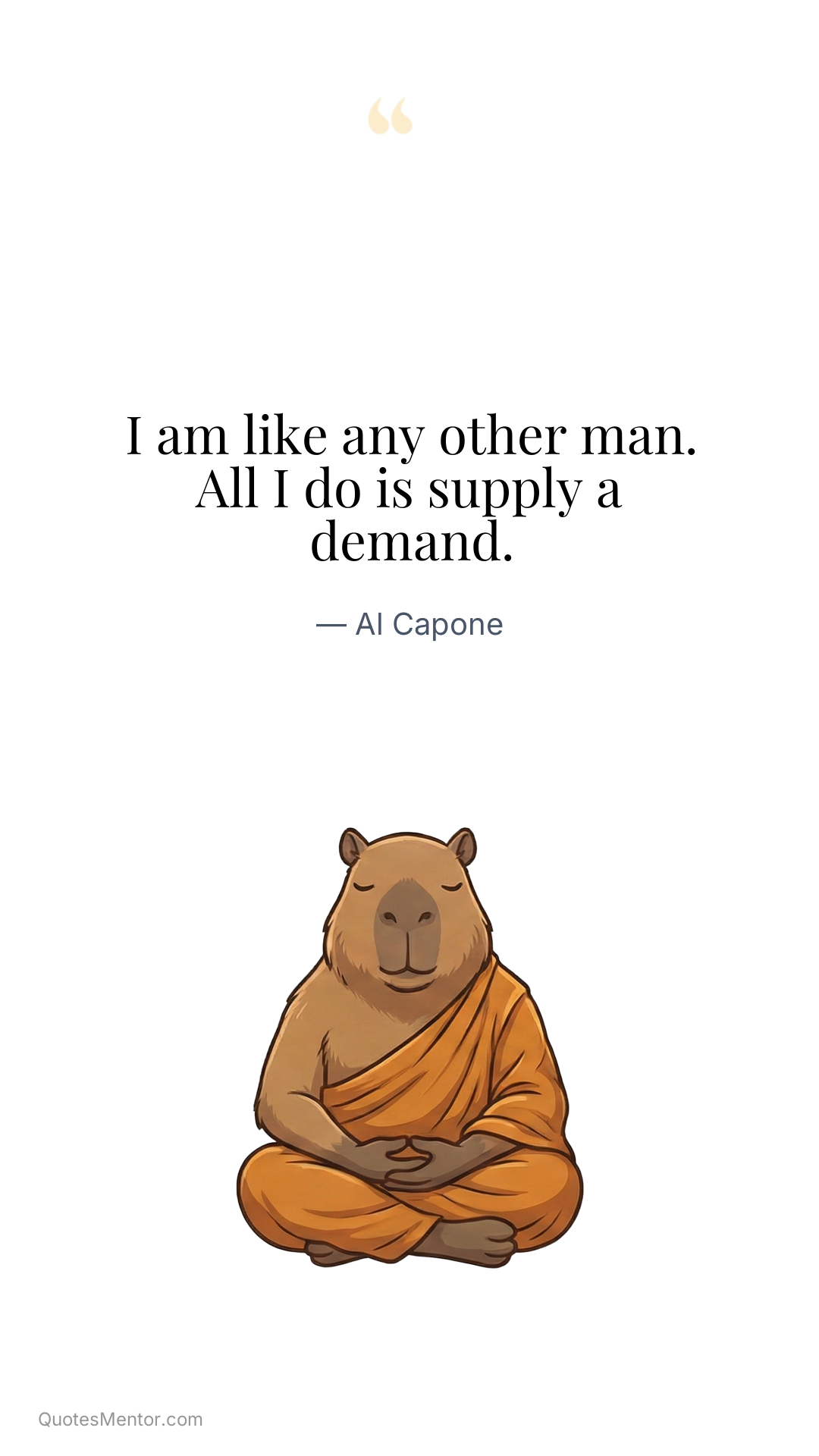 I am like any other man. All I do is supply a demand. - Al Capone