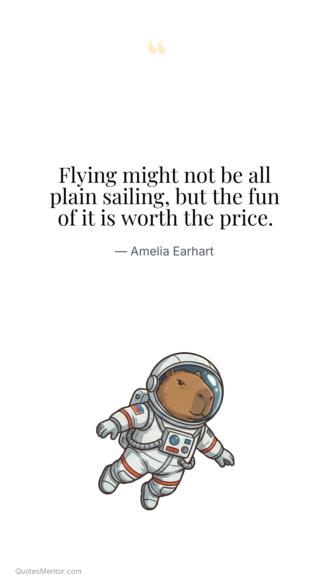 Flying might not be all plain sailing, but the fun of it is worth the price. - Amelia Earhart