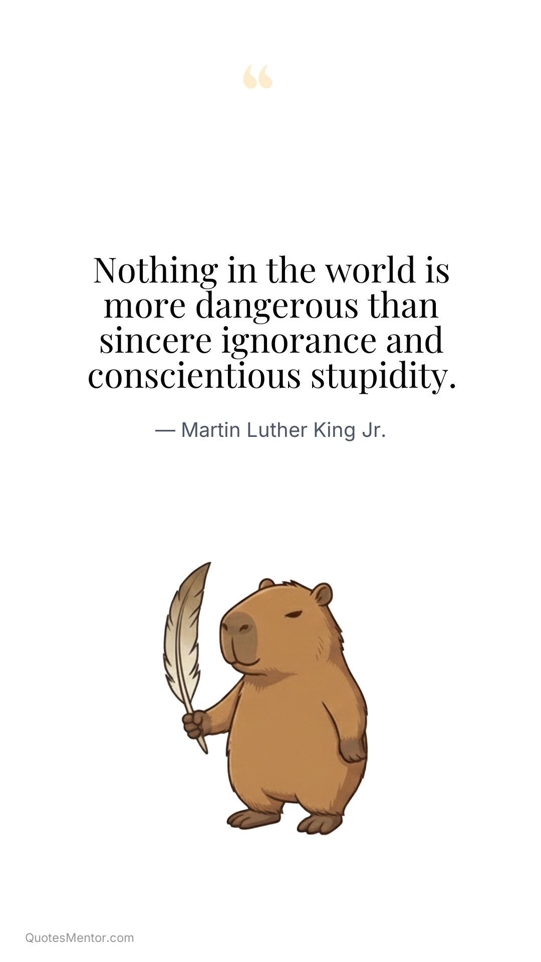 Nothing in the world is more dangerous than sincere ignorance and conscientious stupidity. - Martin Luther King Jr.