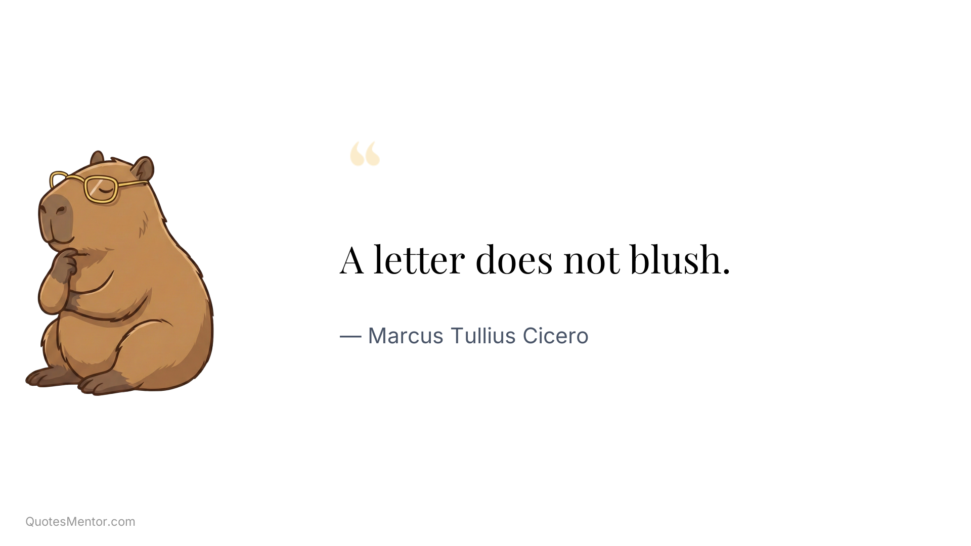 A letter does not blush. - Marcus Tullius Cicero