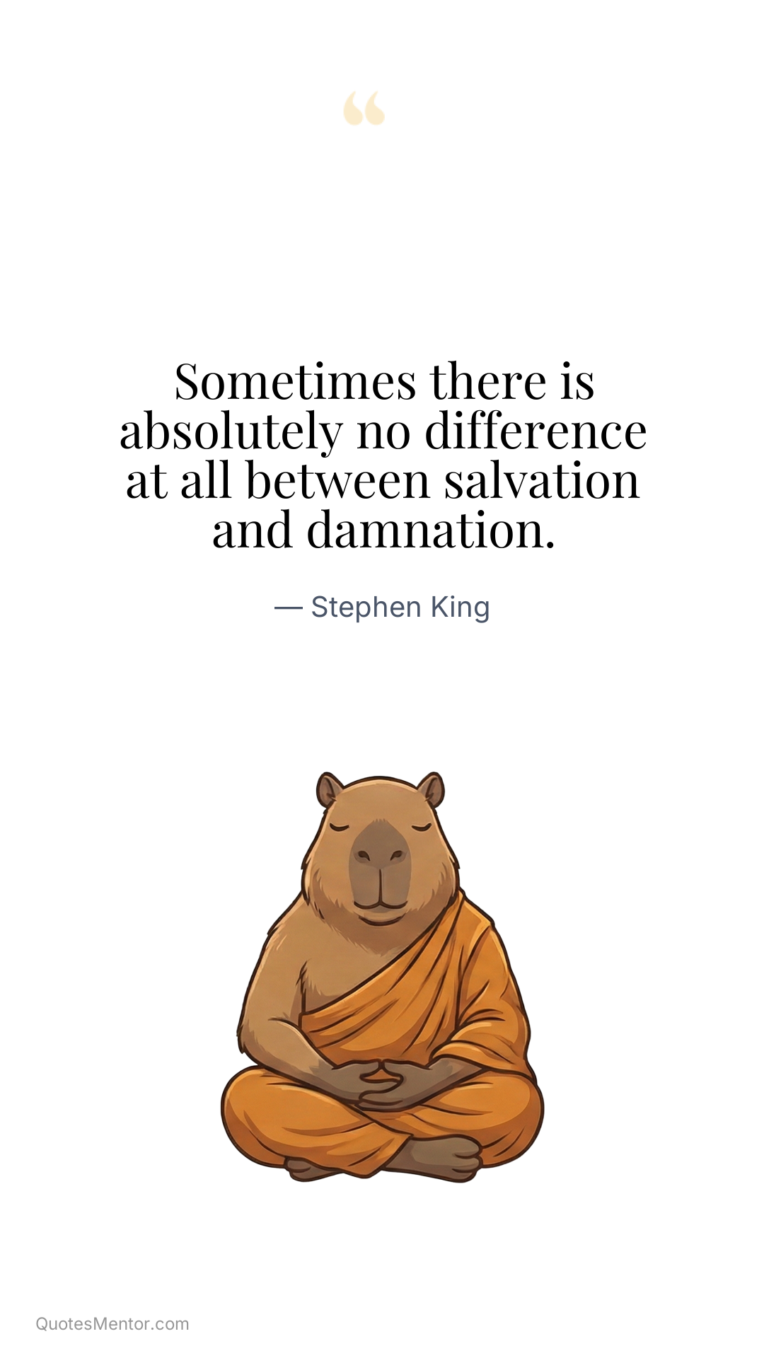 Sometimes there is absolutely no difference at all between salvation and damnation. - Stephen King