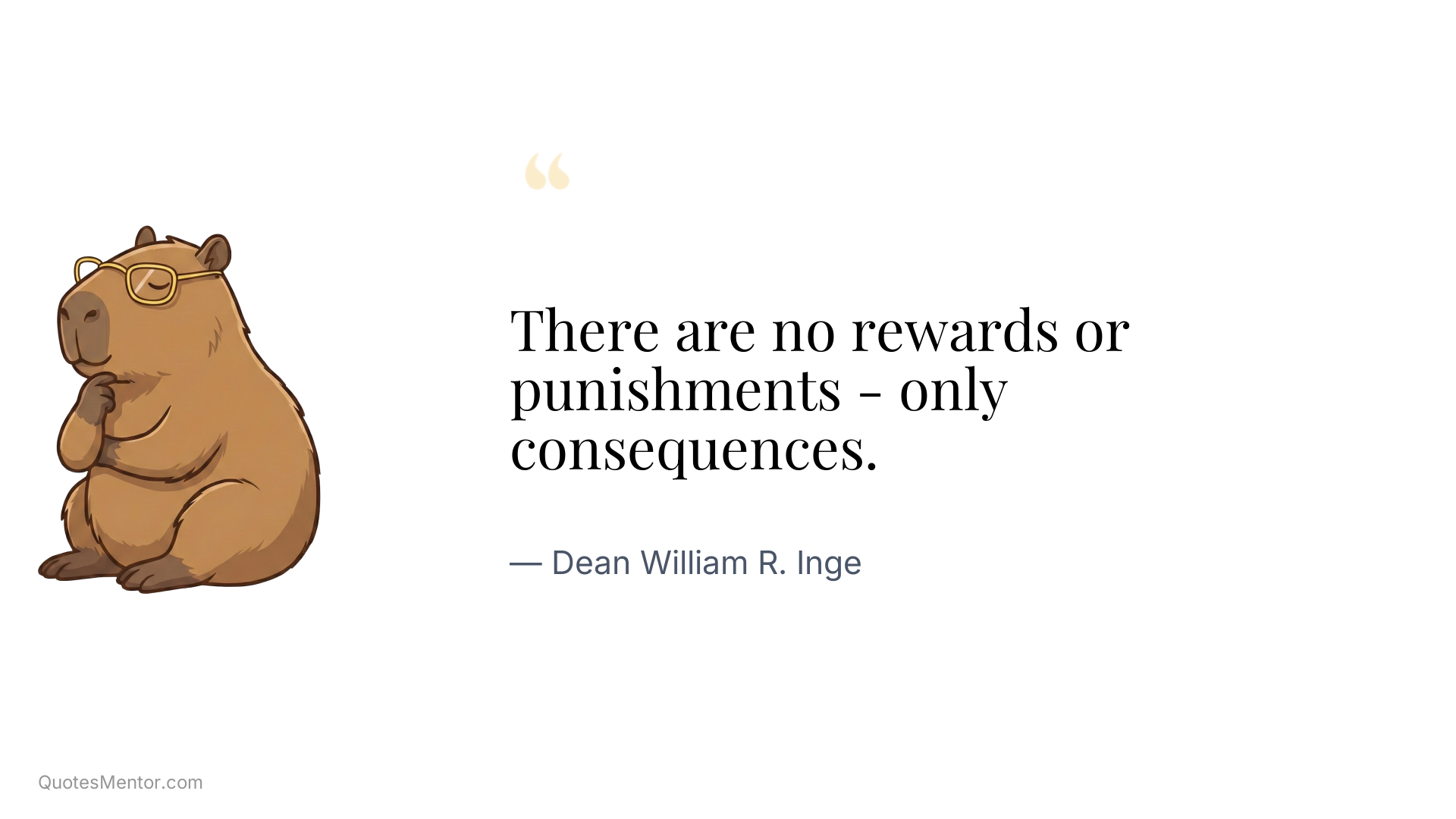 There are no rewards or punishments - only consequences. - Dean William R. Inge