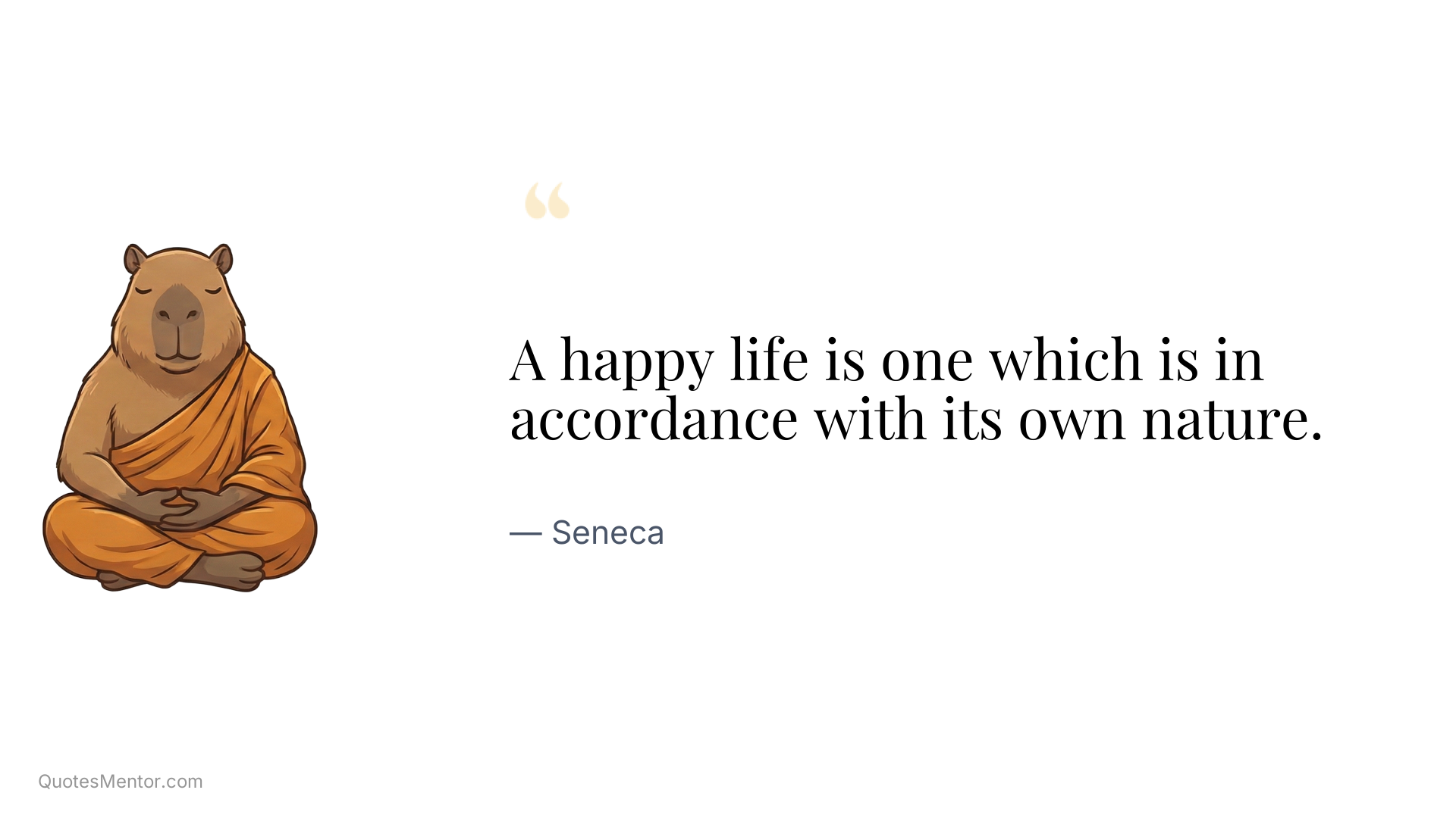 A happy life is one which is in accordance with its own nature. - Seneca