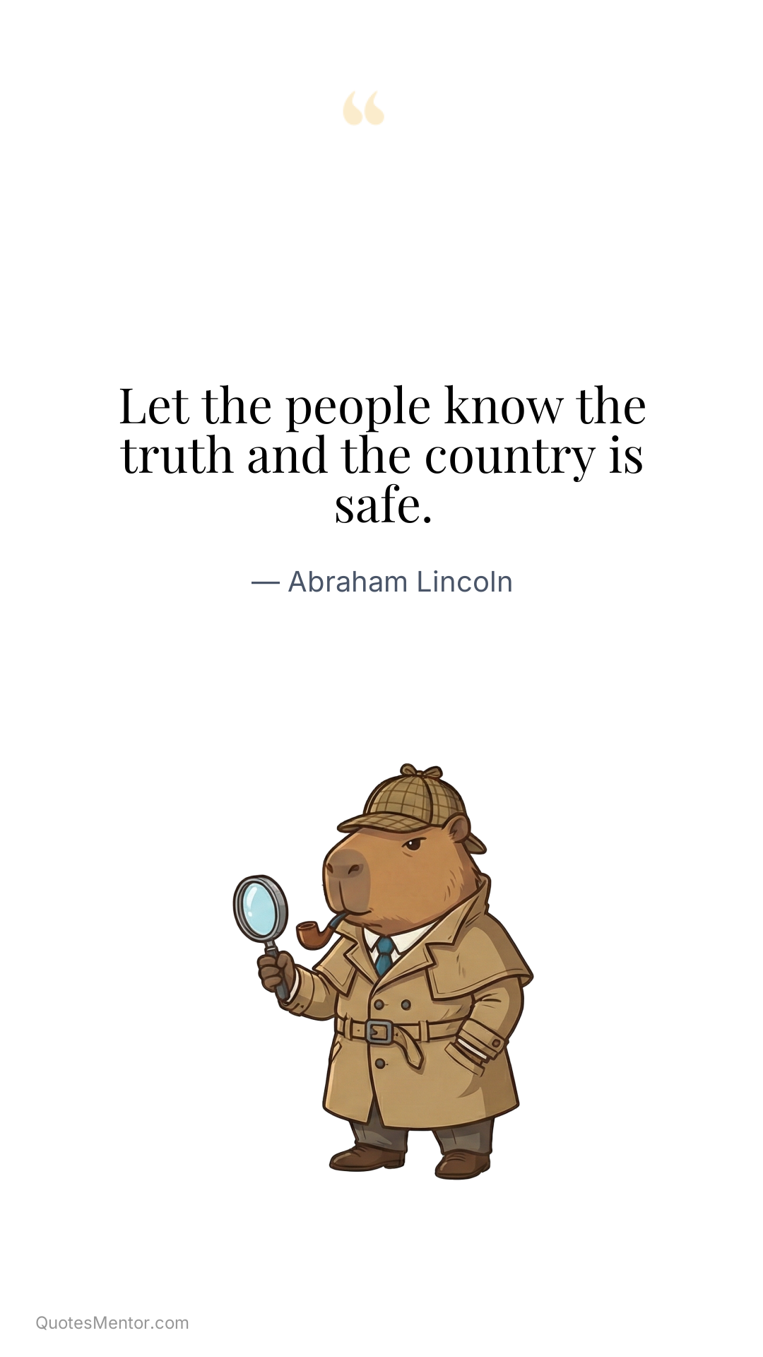 Let the people know the truth and the country is safe. - Abraham Lincoln