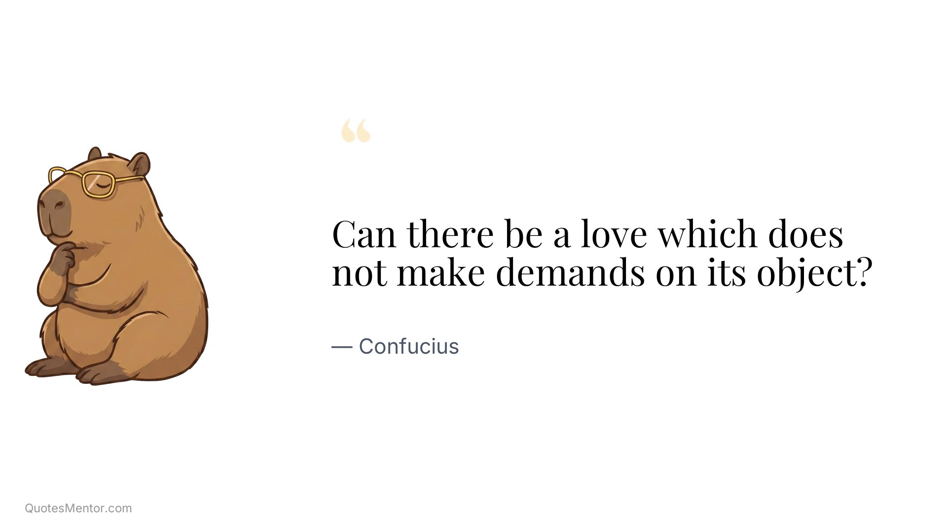 Can there be a love which does not make demands on its object? - Confucius