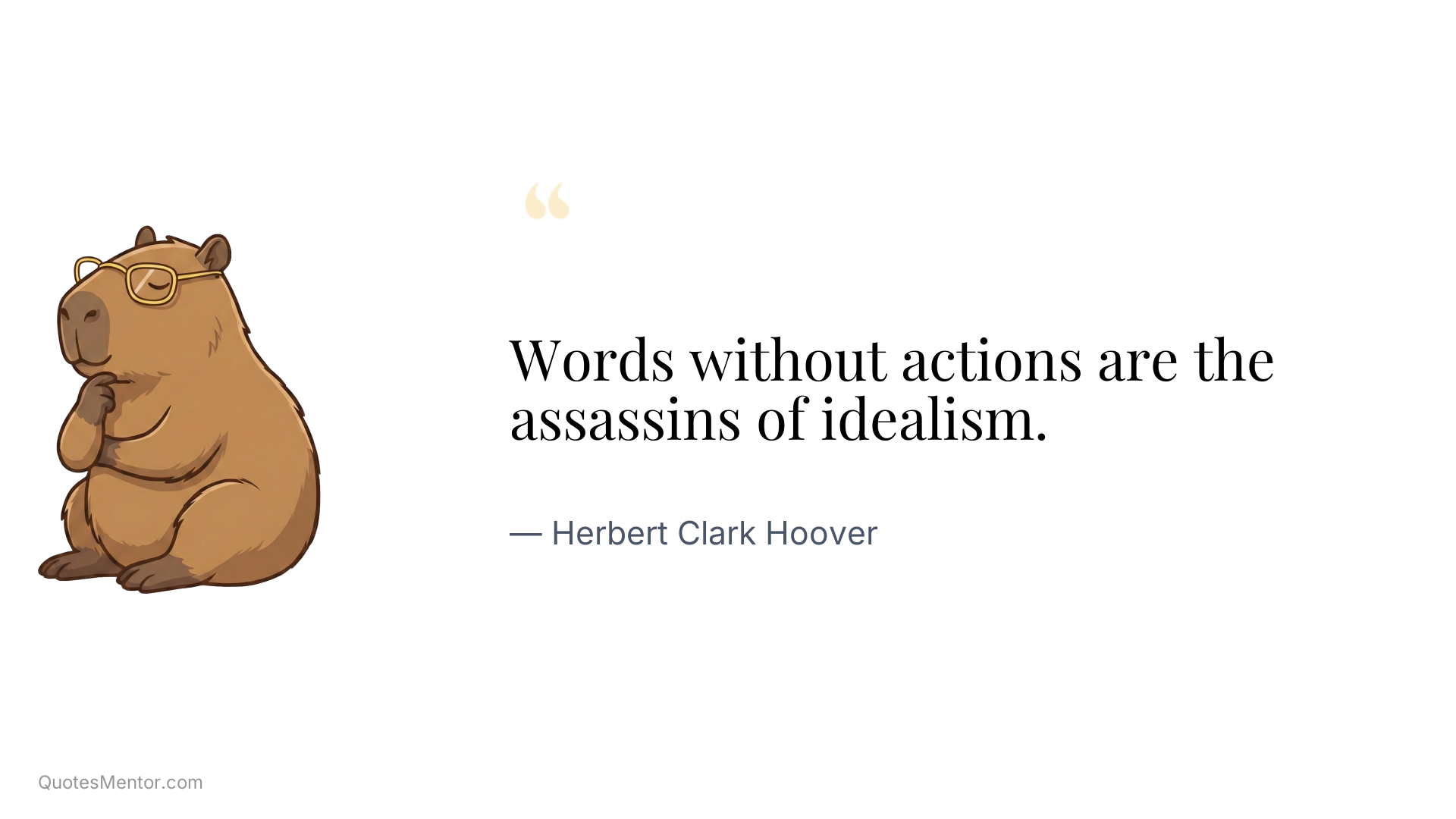 Words without actions are the assassins of idealism. - Herbert Clark Hoover