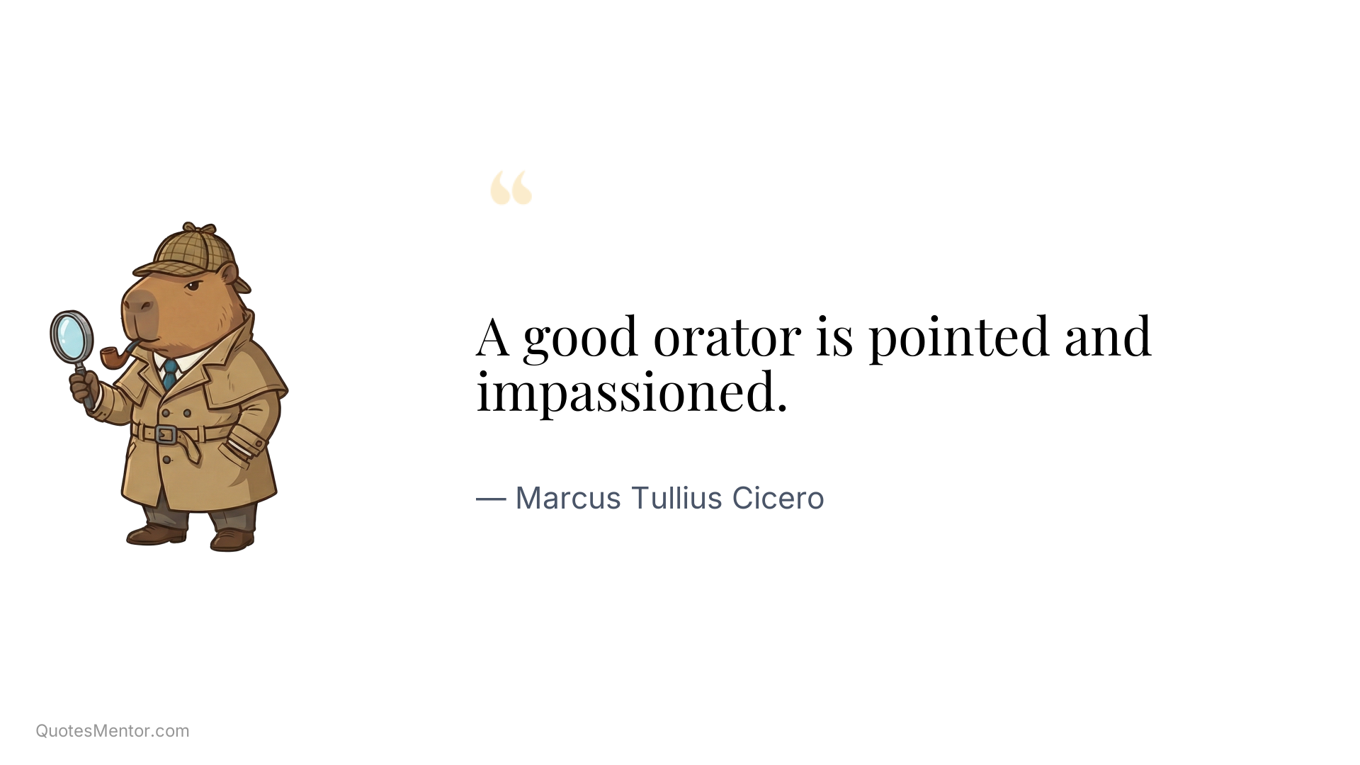 A good orator is pointed and impassioned. - Marcus Tullius Cicero