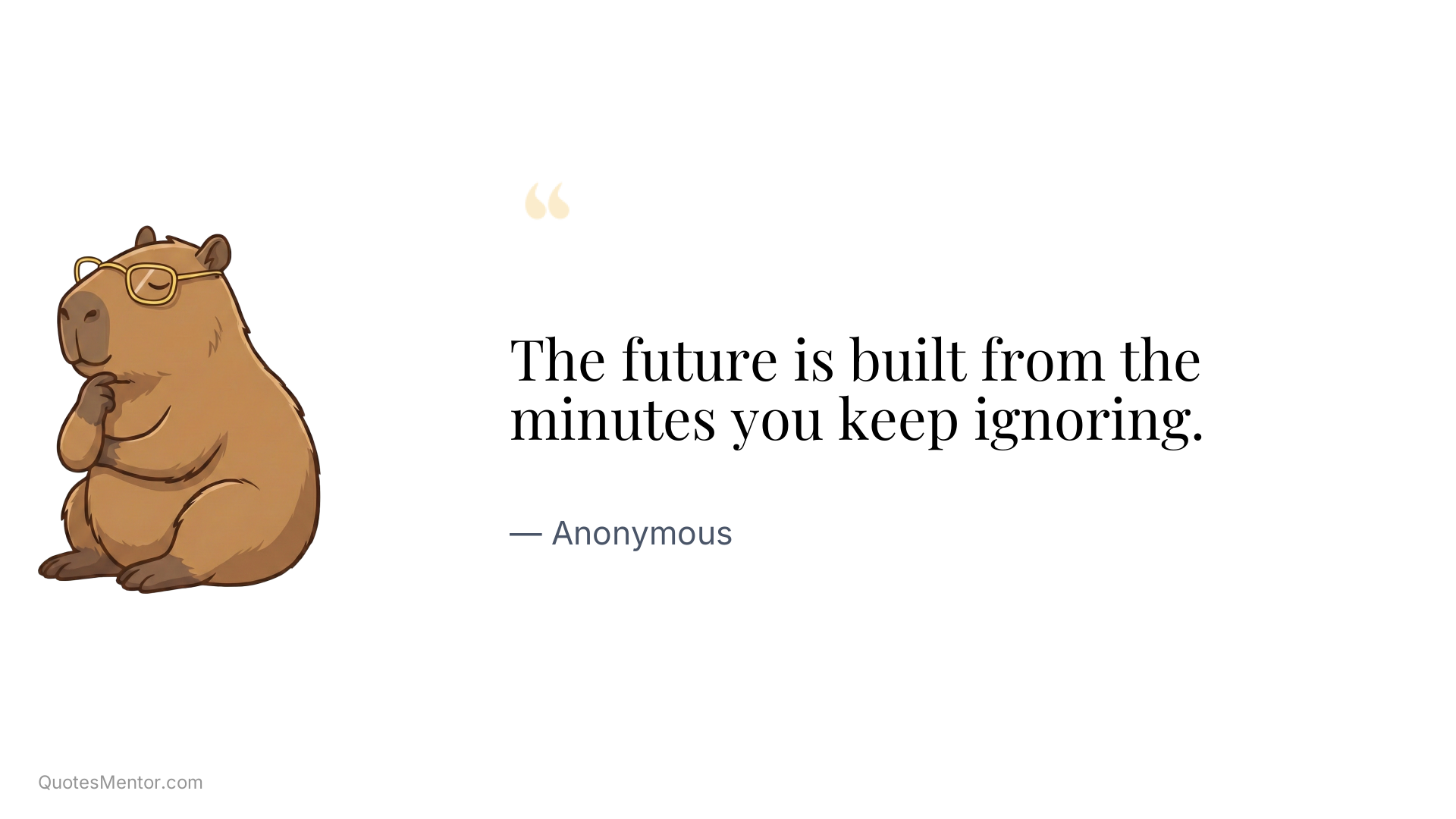 The future is built from the minutes you keep ignoring. - Anonymous