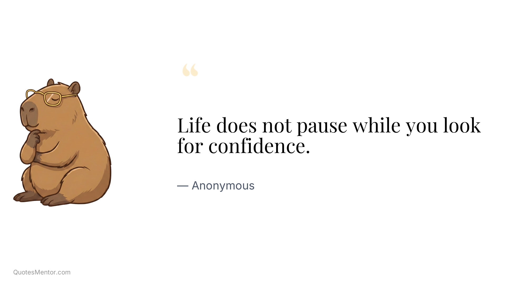 Life does not pause while you look for confidence. - Anonymous