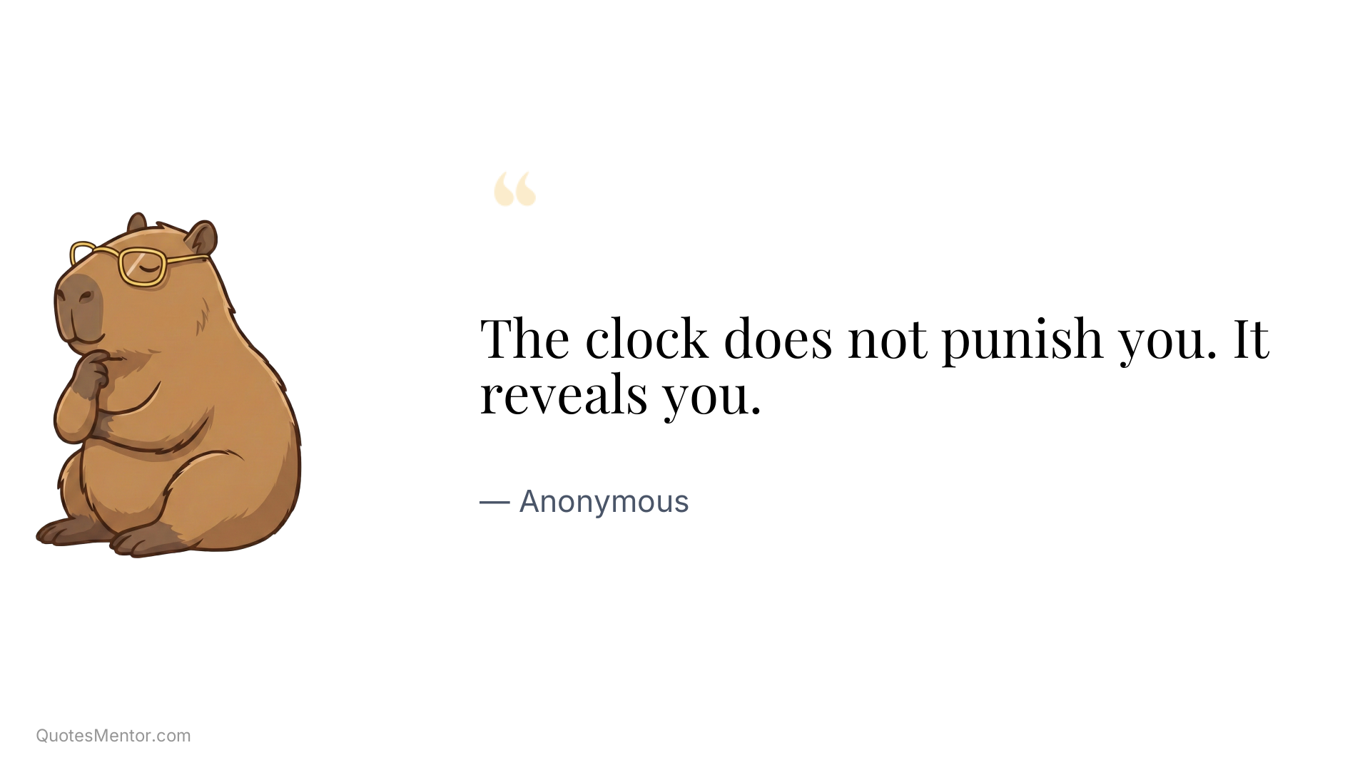 The clock does not punish you. It reveals you. - Anonymous
