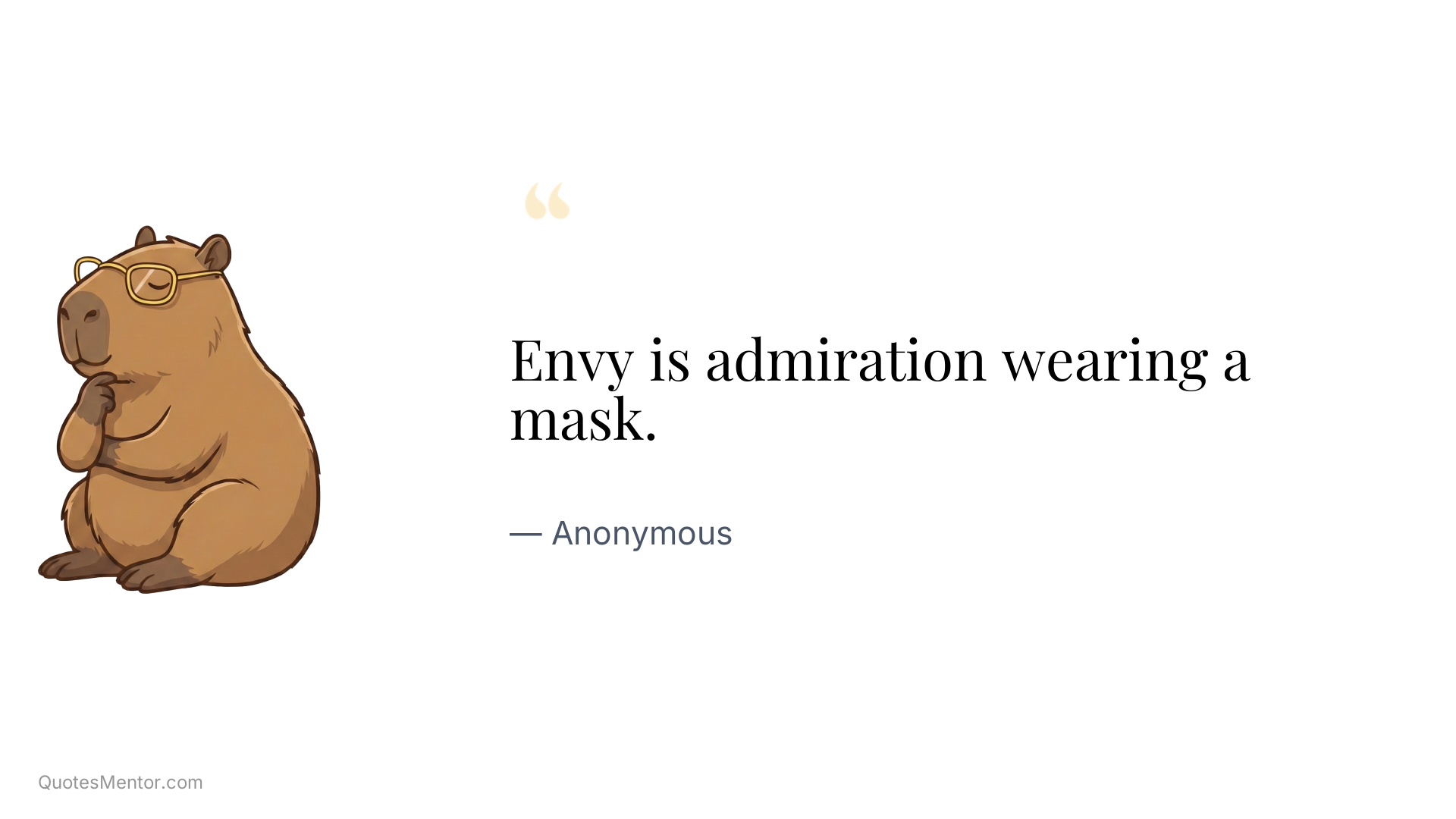 Envy is admiration wearing a mask. - Anonymous