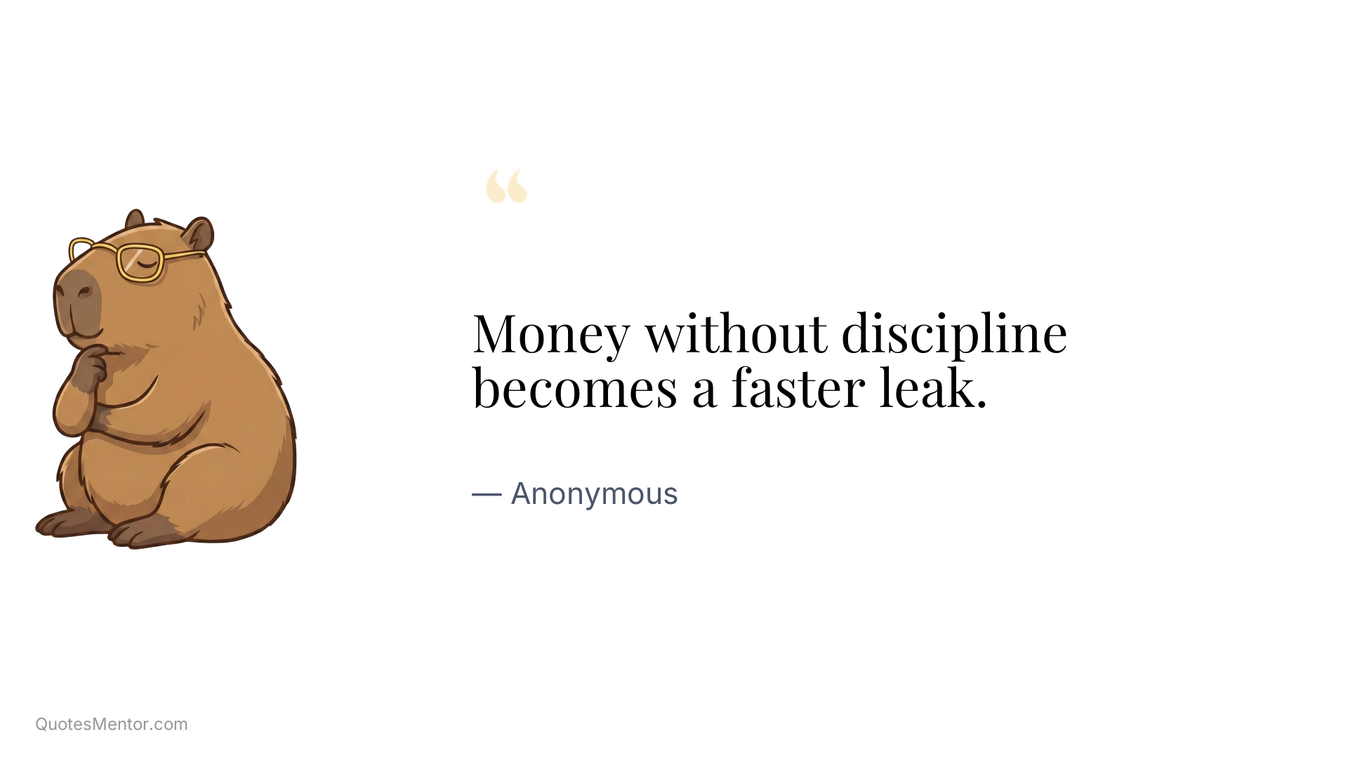 Money without discipline becomes a faster leak. - Anonymous