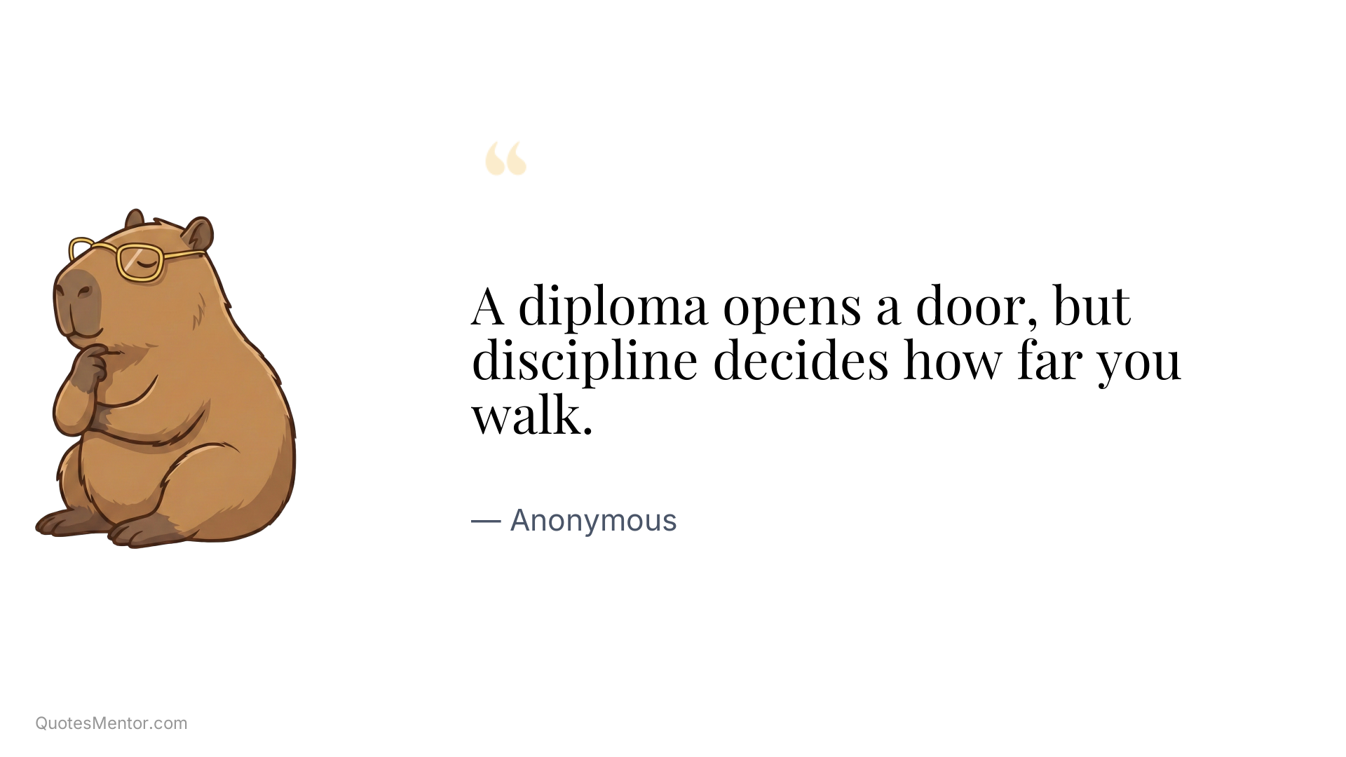 A diploma opens a door, but discipline decides how far you walk. - Anonymous
