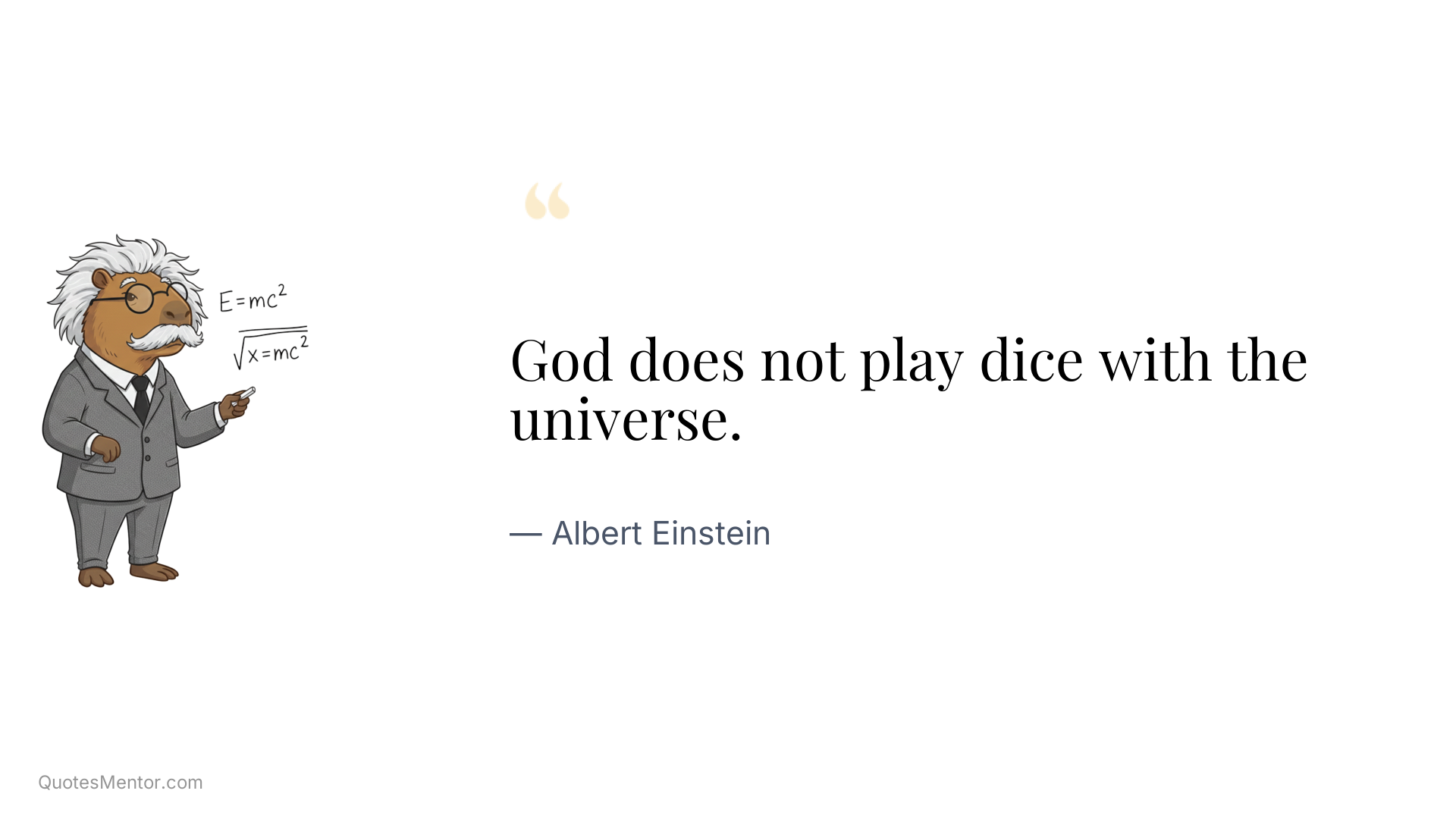 God does not play dice with the universe. - Albert Einstein