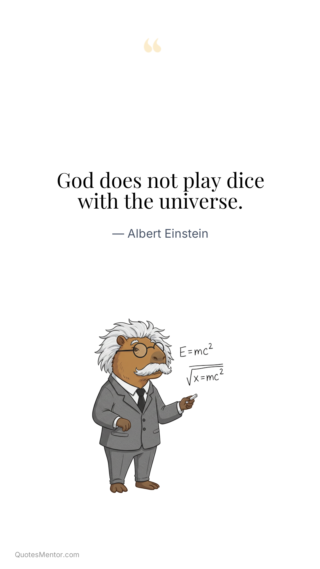 God does not play dice with the universe. - Albert Einstein