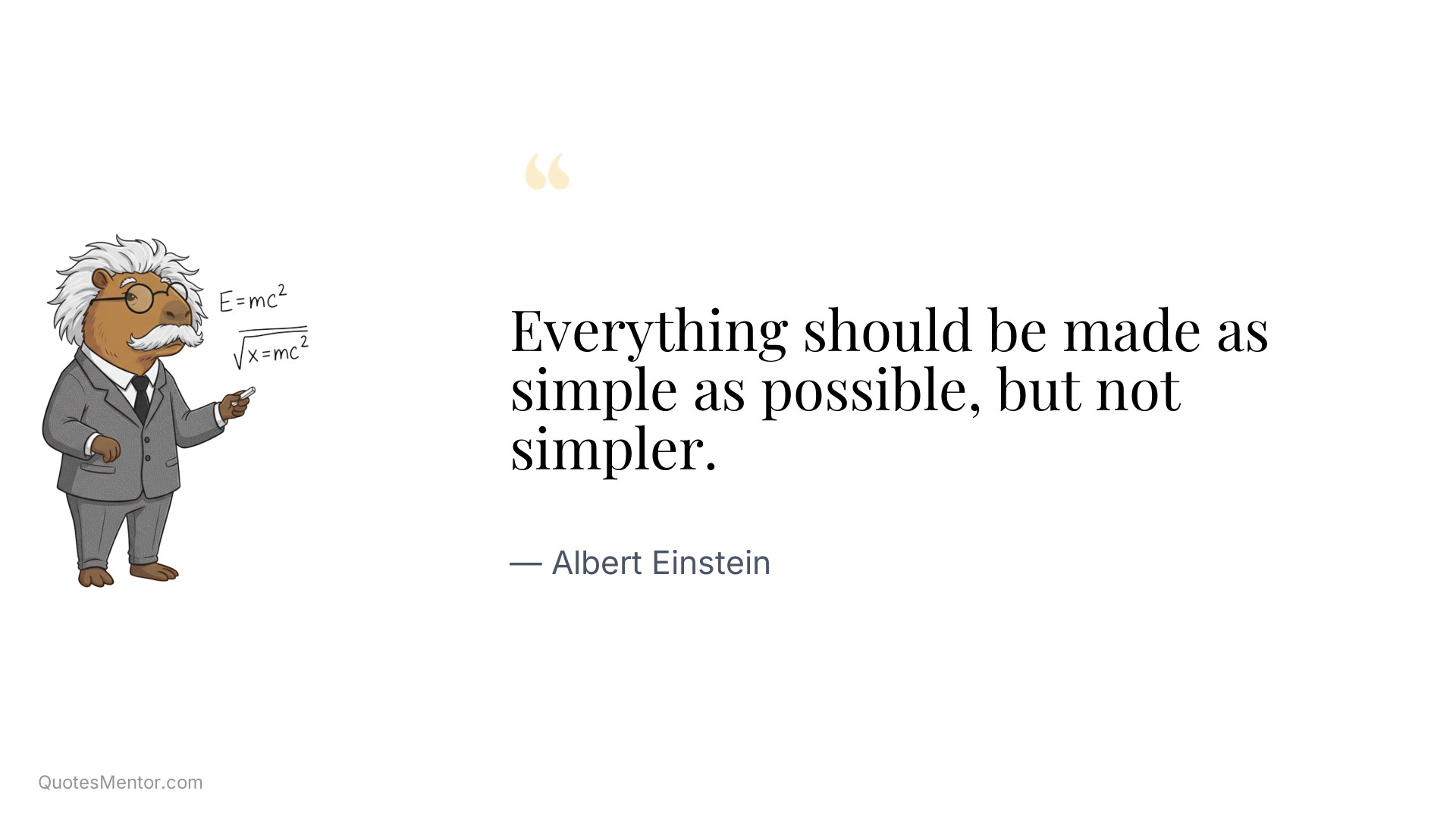 Everything should be made as simple as possible, but not simpler. - Albert Einstein