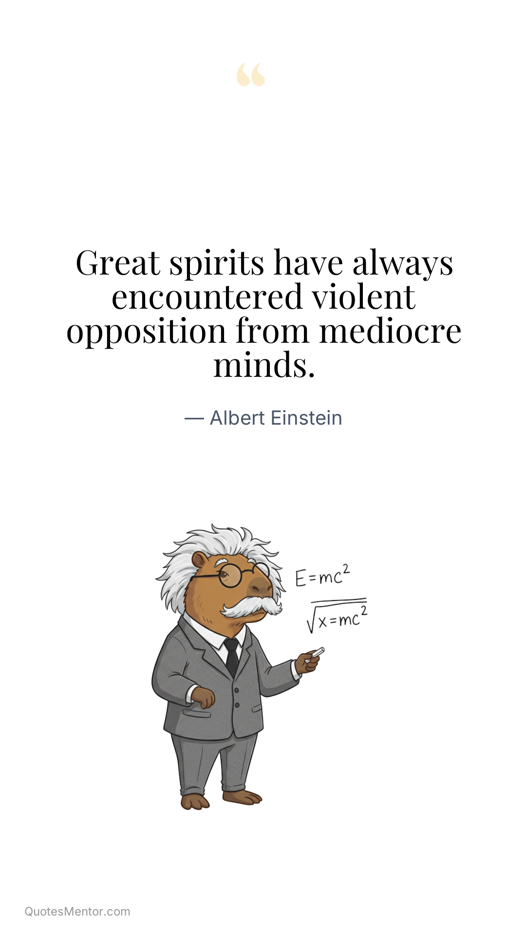 Great spirits have always encountered violent opposition from mediocre minds. - Albert Einstein