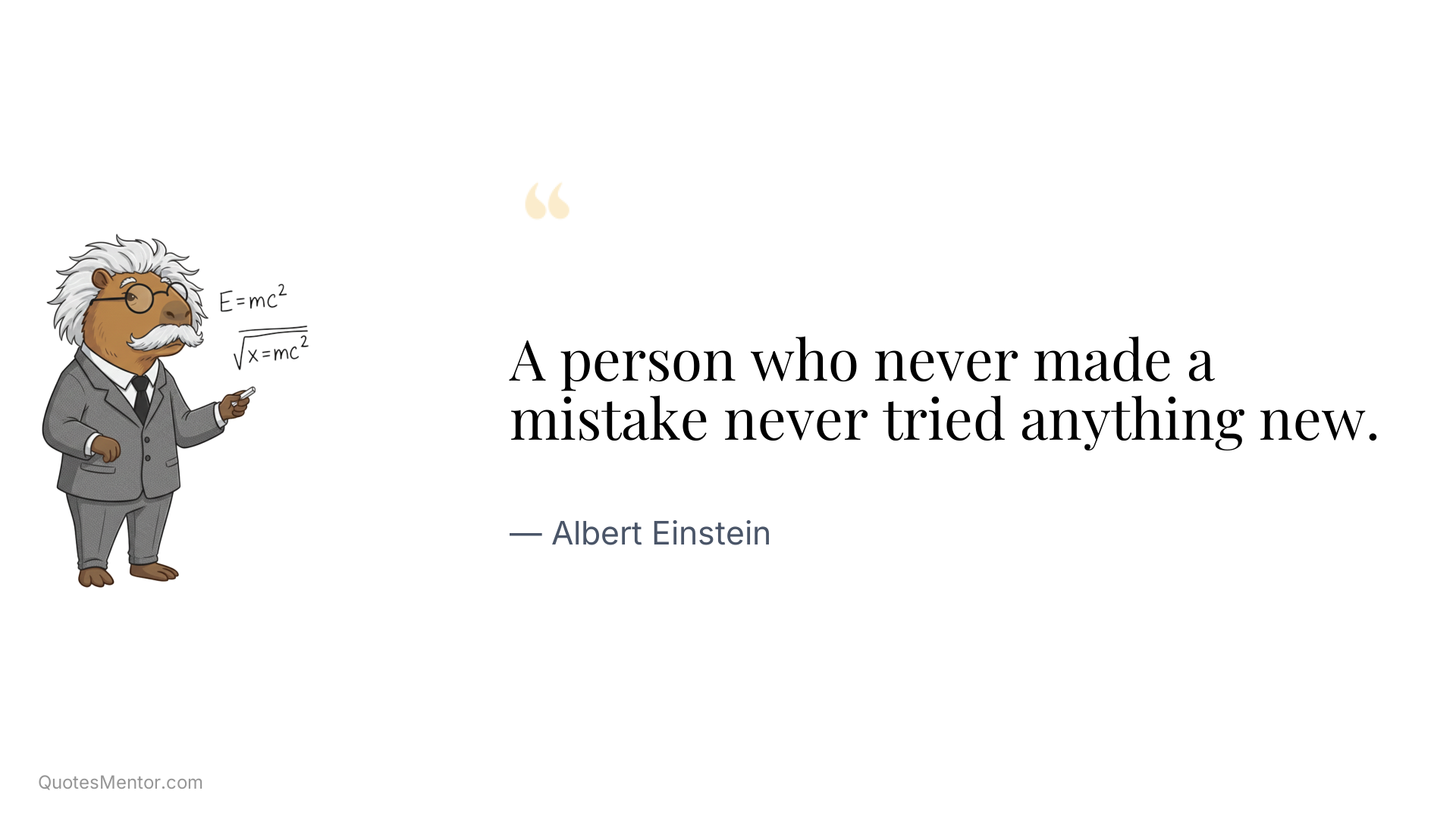 A person who never made a mistake never tried anything new. - Albert Einstein