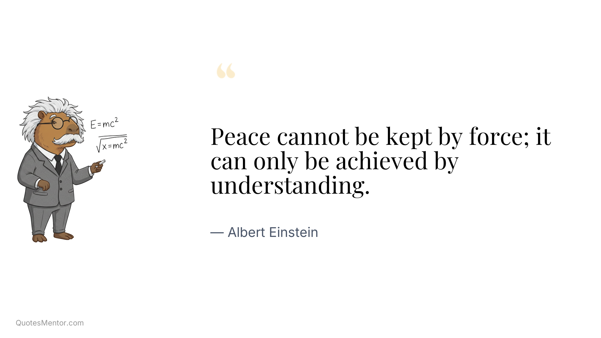 Peace cannot be kept by force; it can only be achieved by understanding. - Albert Einstein