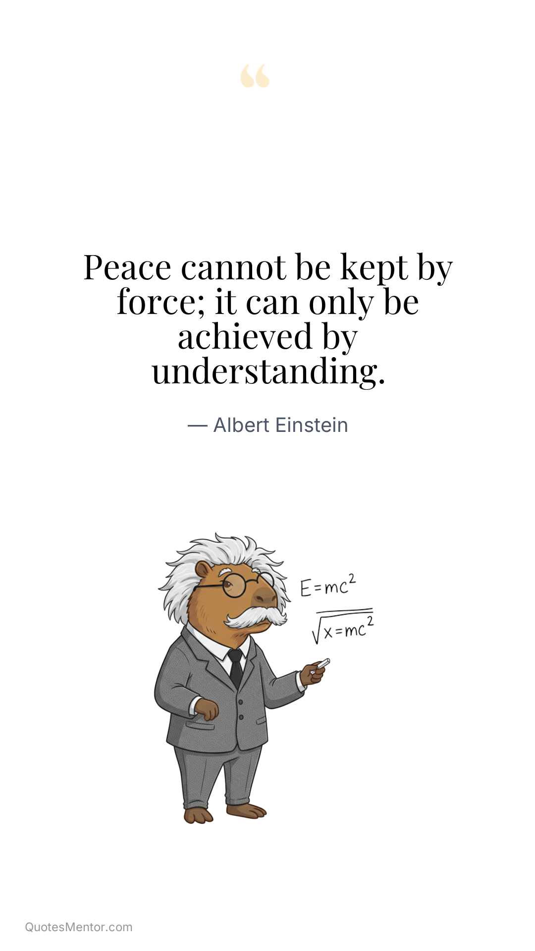 Peace cannot be kept by force; it can only be achieved by understanding. - Albert Einstein