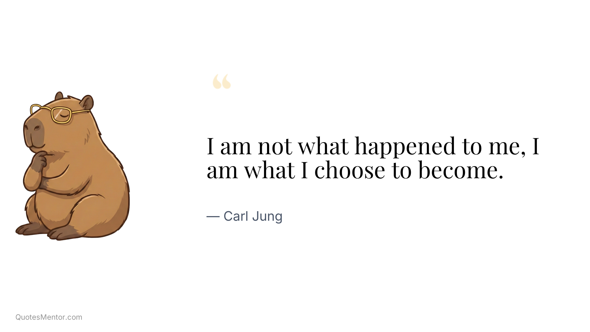 I am not what happened to me, I am what I choose to become. - Carl Jung