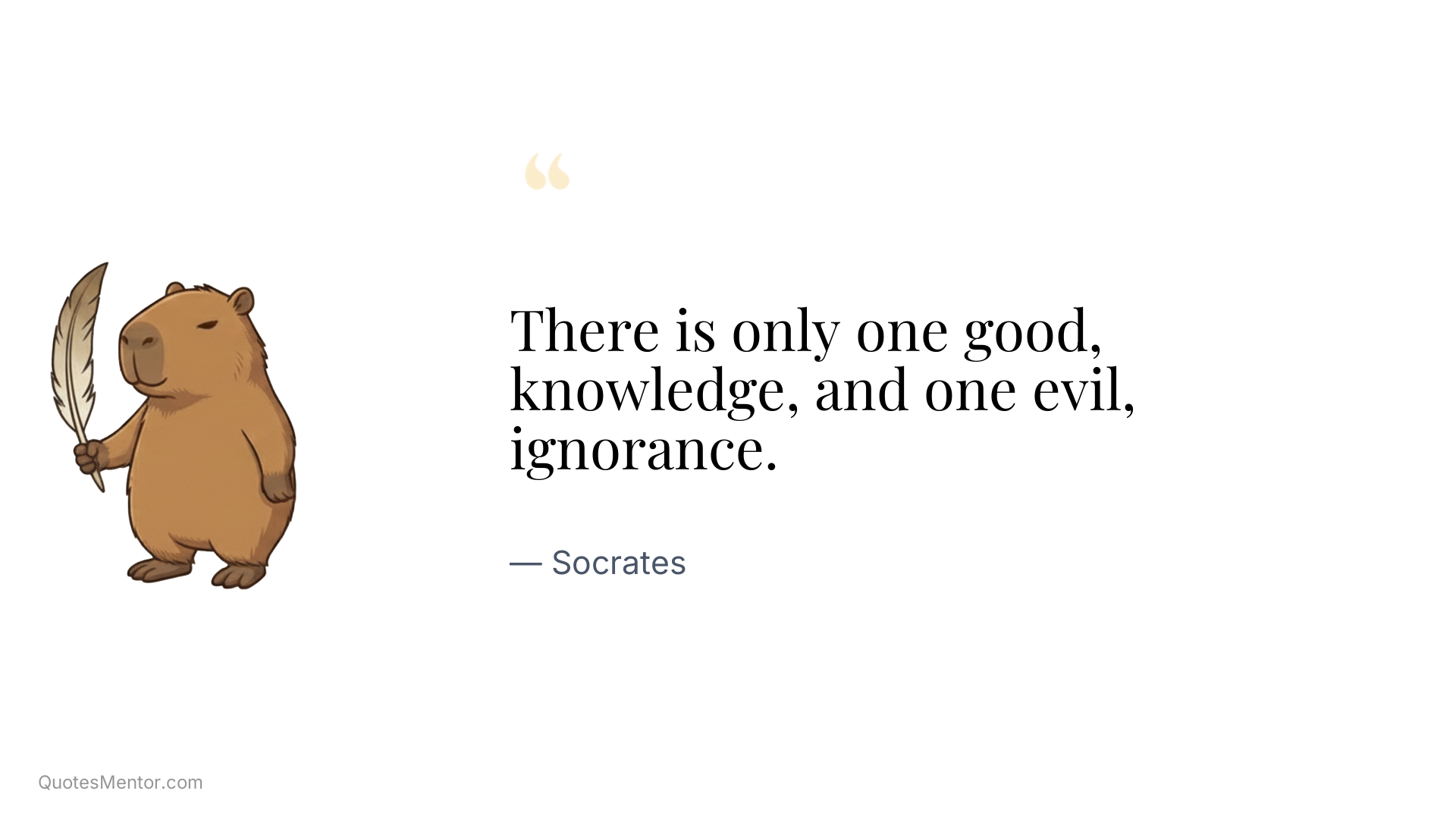 There is only one good, knowledge, and one evil, ignorance. - Socrates