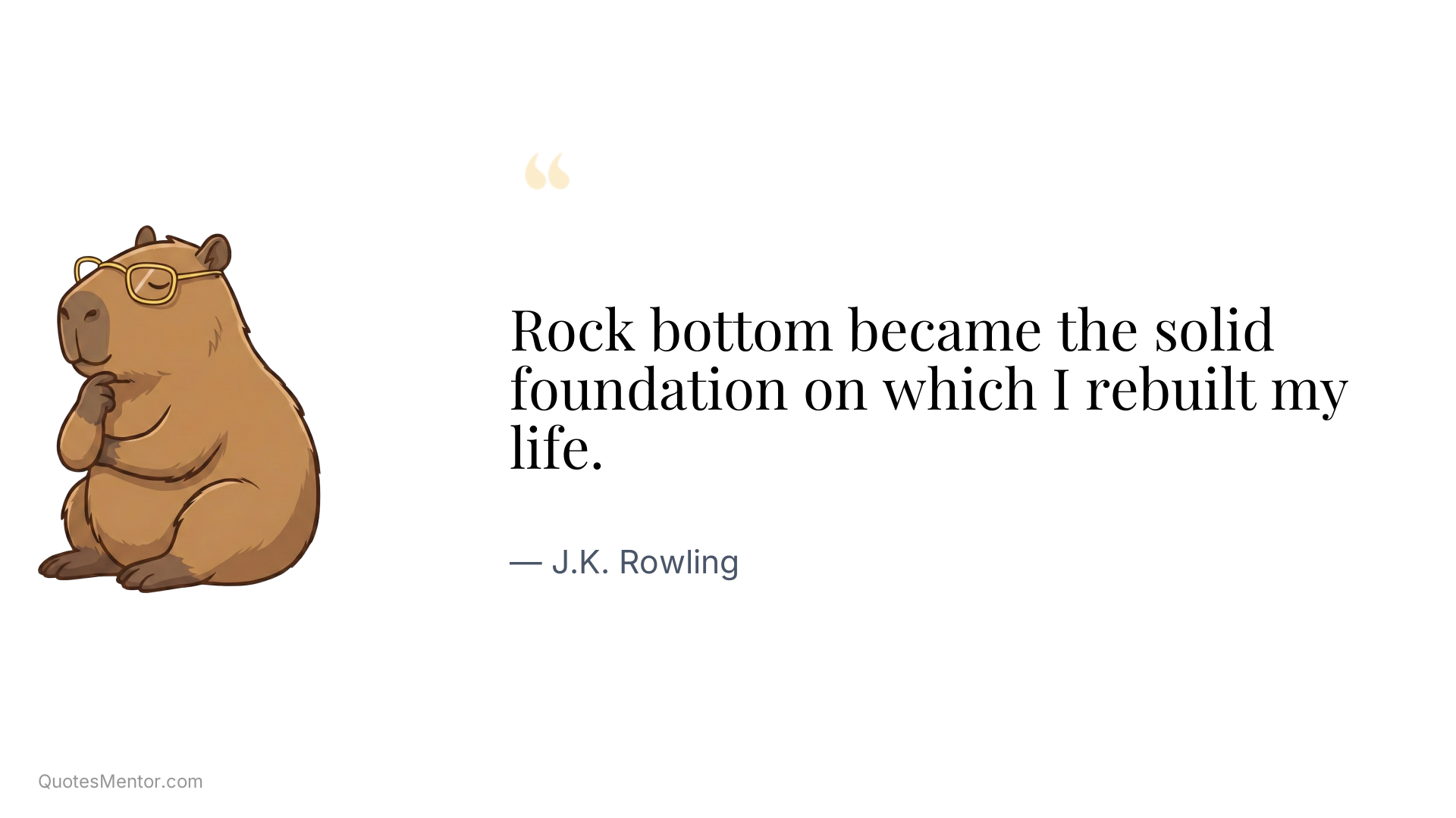 Rock bottom became the solid foundation on which I rebuilt my life. - J.K. Rowling