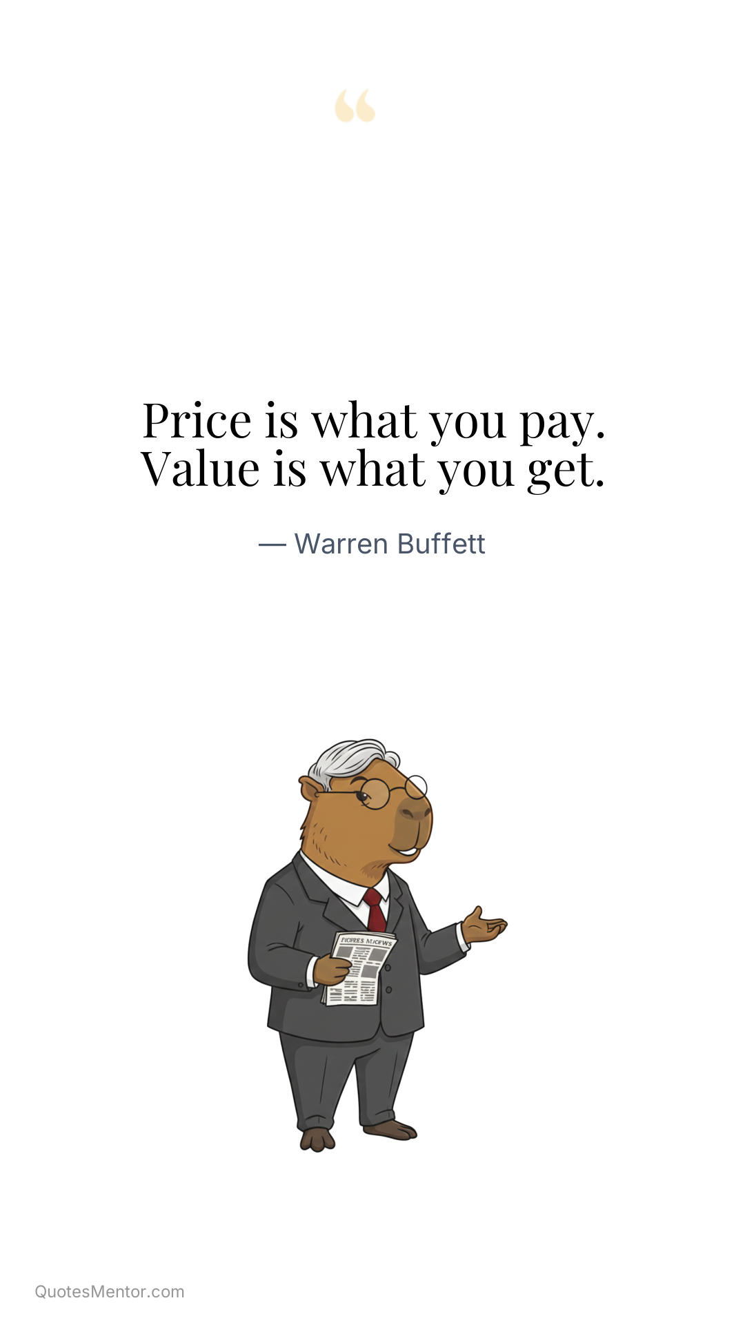Price is what you pay. Value is what you get. - Warren Buffett