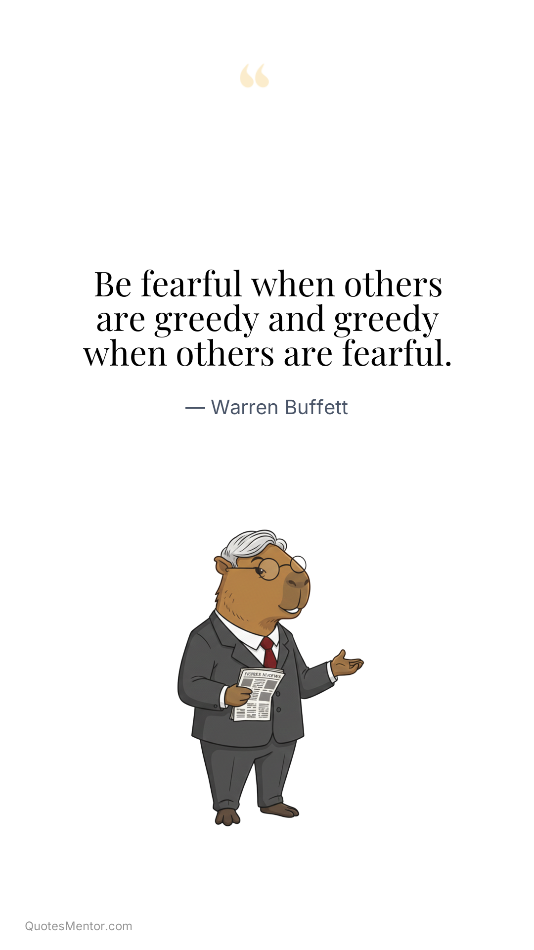 Be fearful when others are greedy and greedy when others are fearful. - Warren Buffett
