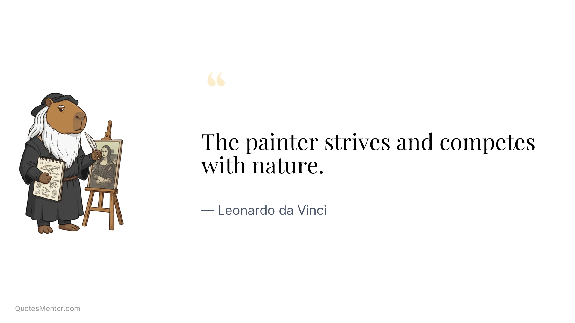 The painter strives and competes with nature. - Leonardo da Vinci