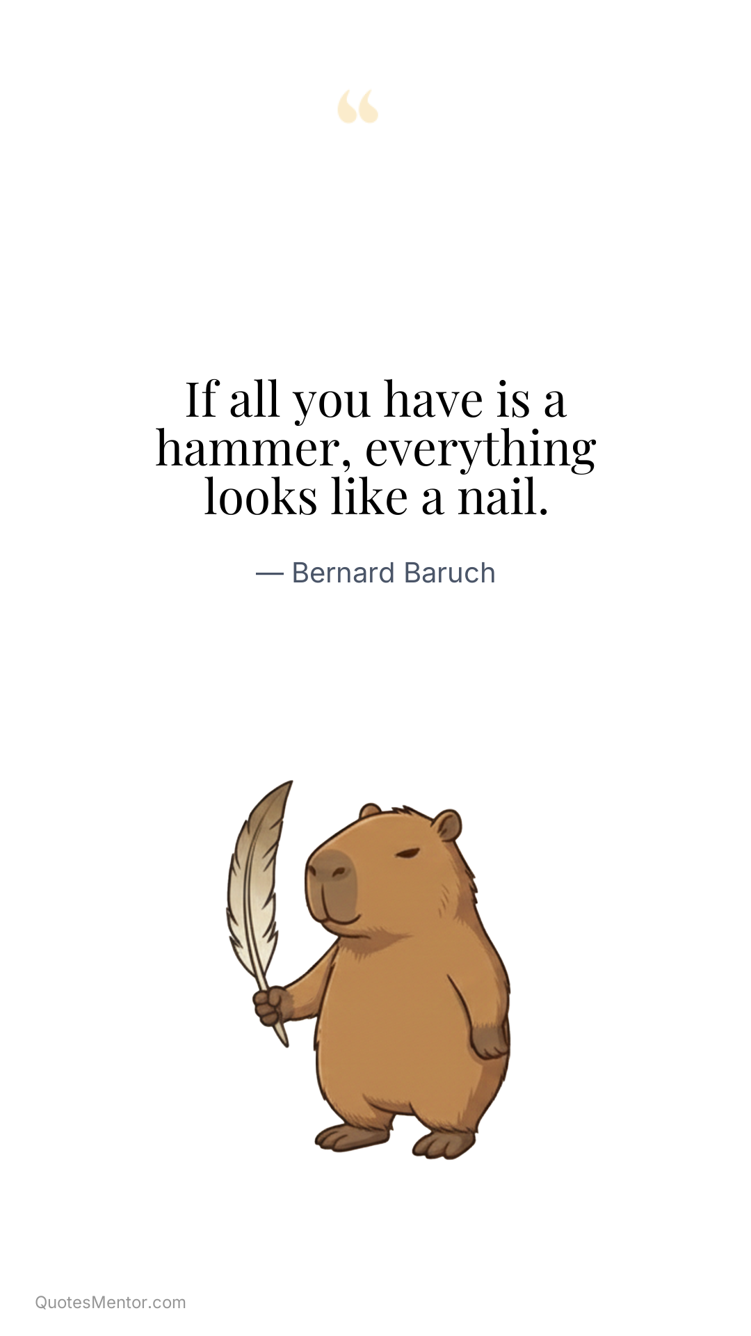 If all you have is a hammer, everything looks like a nail. - Bernard Baruch